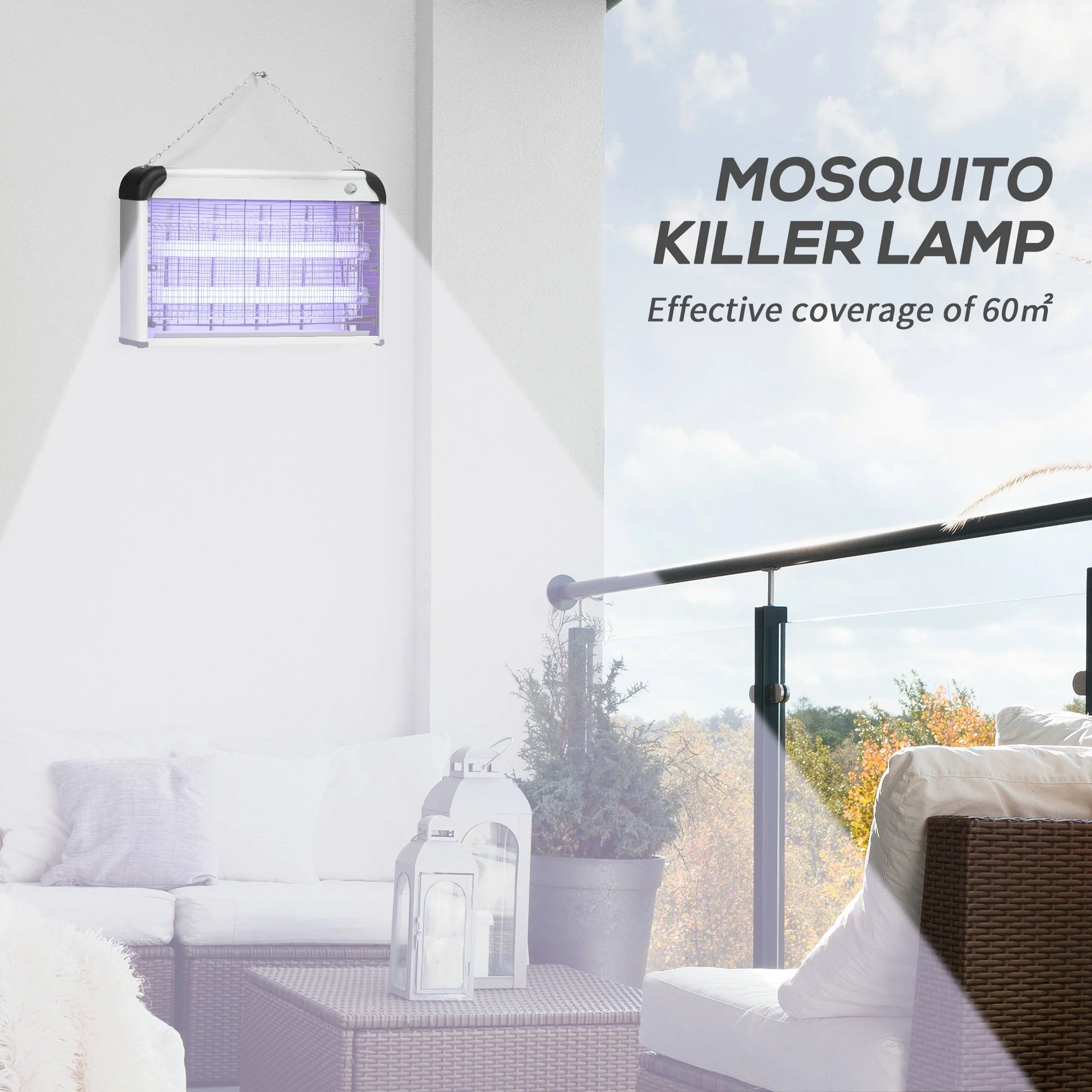 Free Standing Wall Hanging 30W Electric Fly Mosquito Killer 60? Coverage Electric Fly Zapper - Image 4