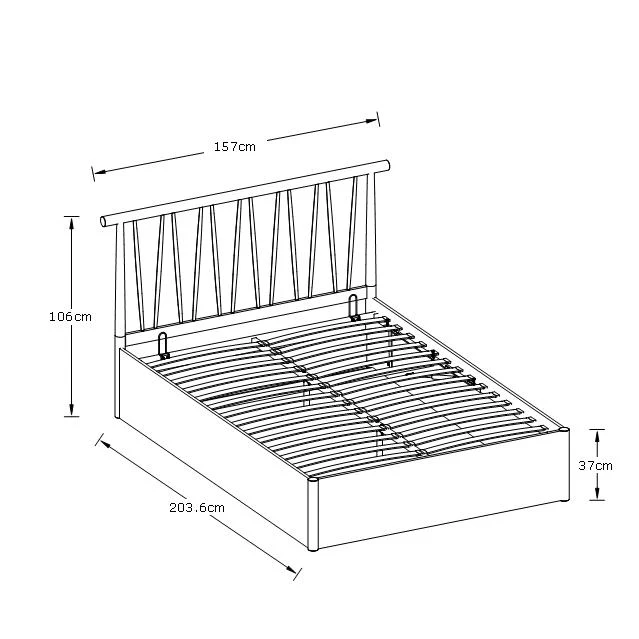 Fusum Small Double Ottoman Bed White 5 x 7ft - Image 6