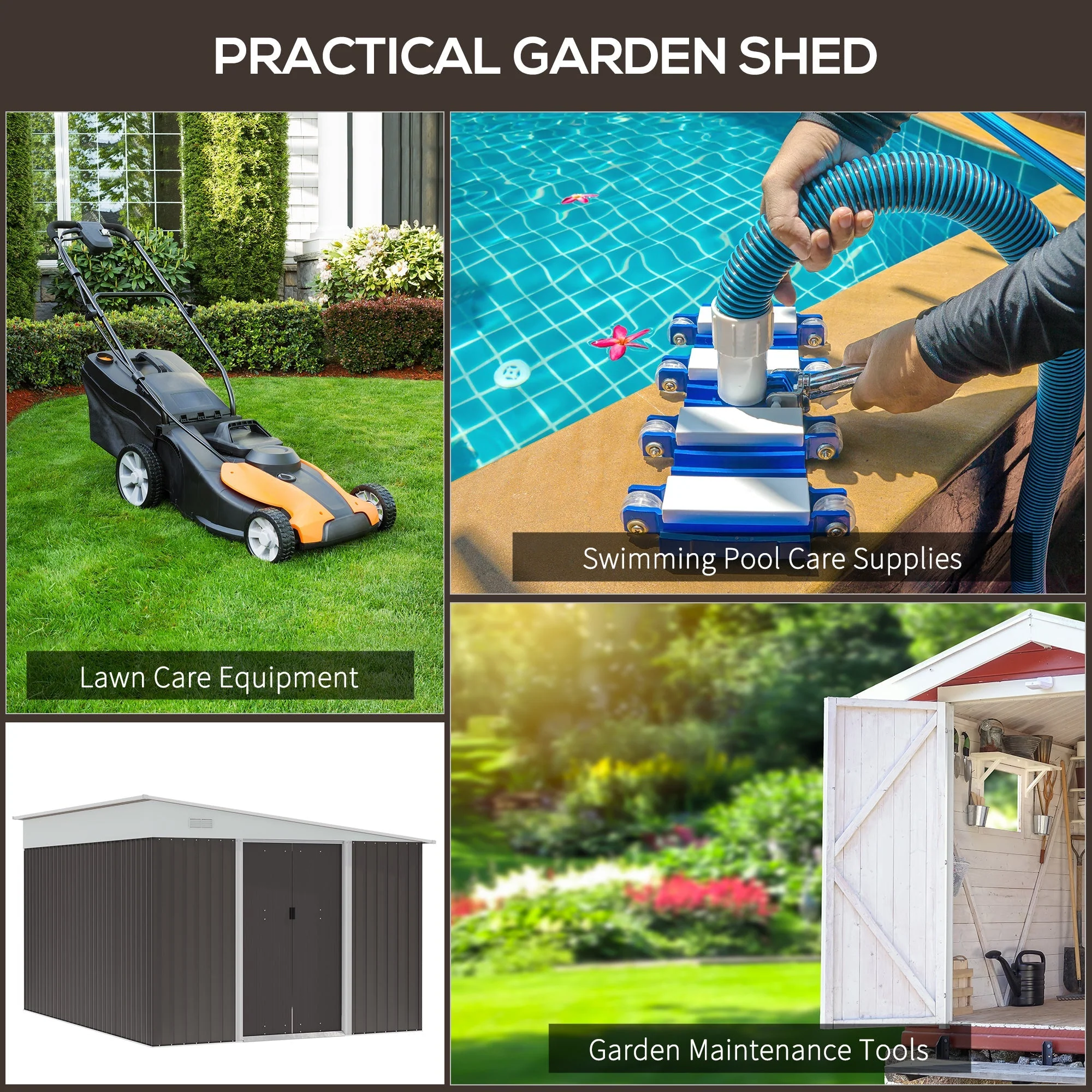 Galvanised 11.3 x 9.2' Sliding Double Door Offset Pent Garden Shed With Ventilation Steel Grey by Steadfast - Image 5
