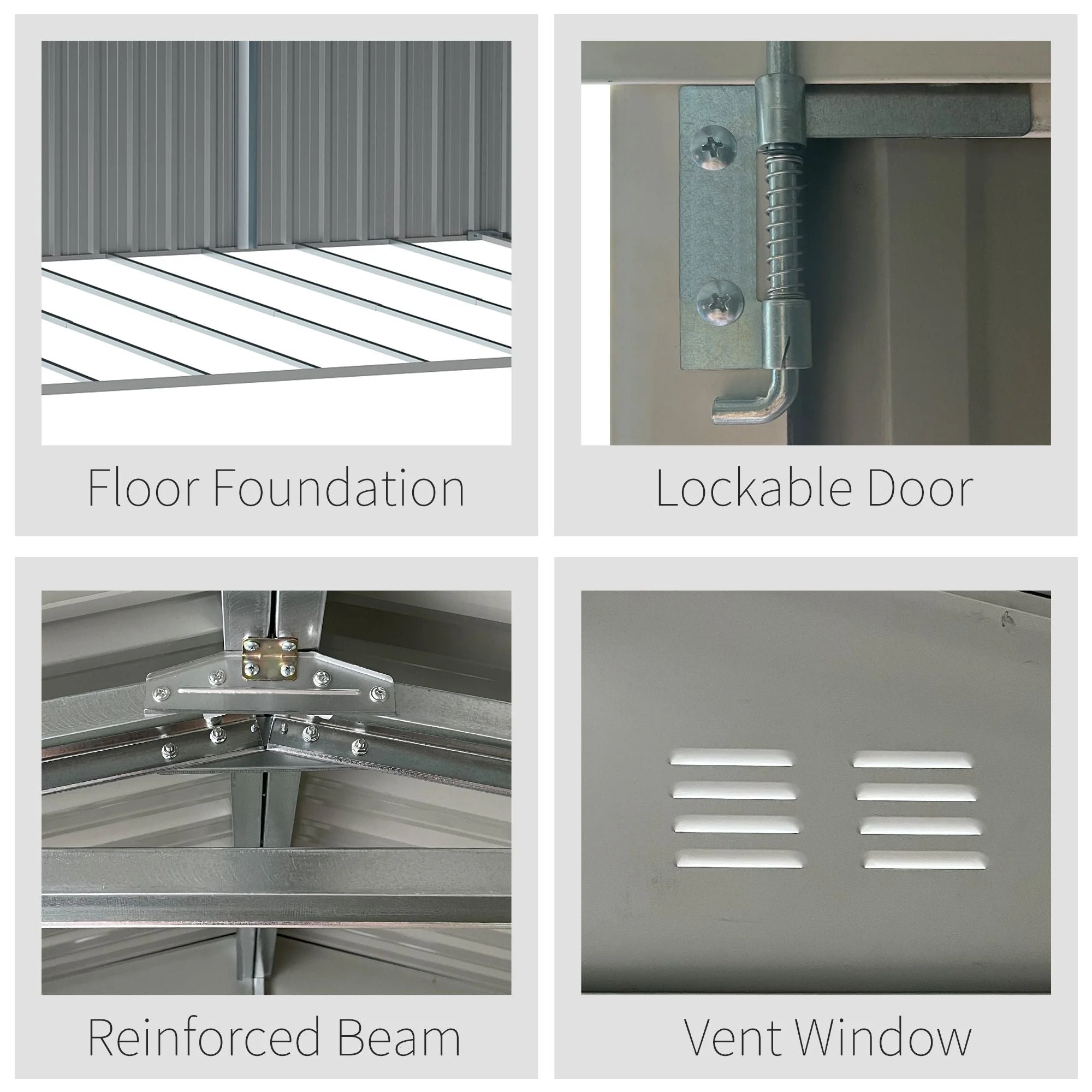 Galvanised 14 x 9' Double Door Reverse Apex Garden Shed Lockable Steel Grey by Steadfast - Image 6