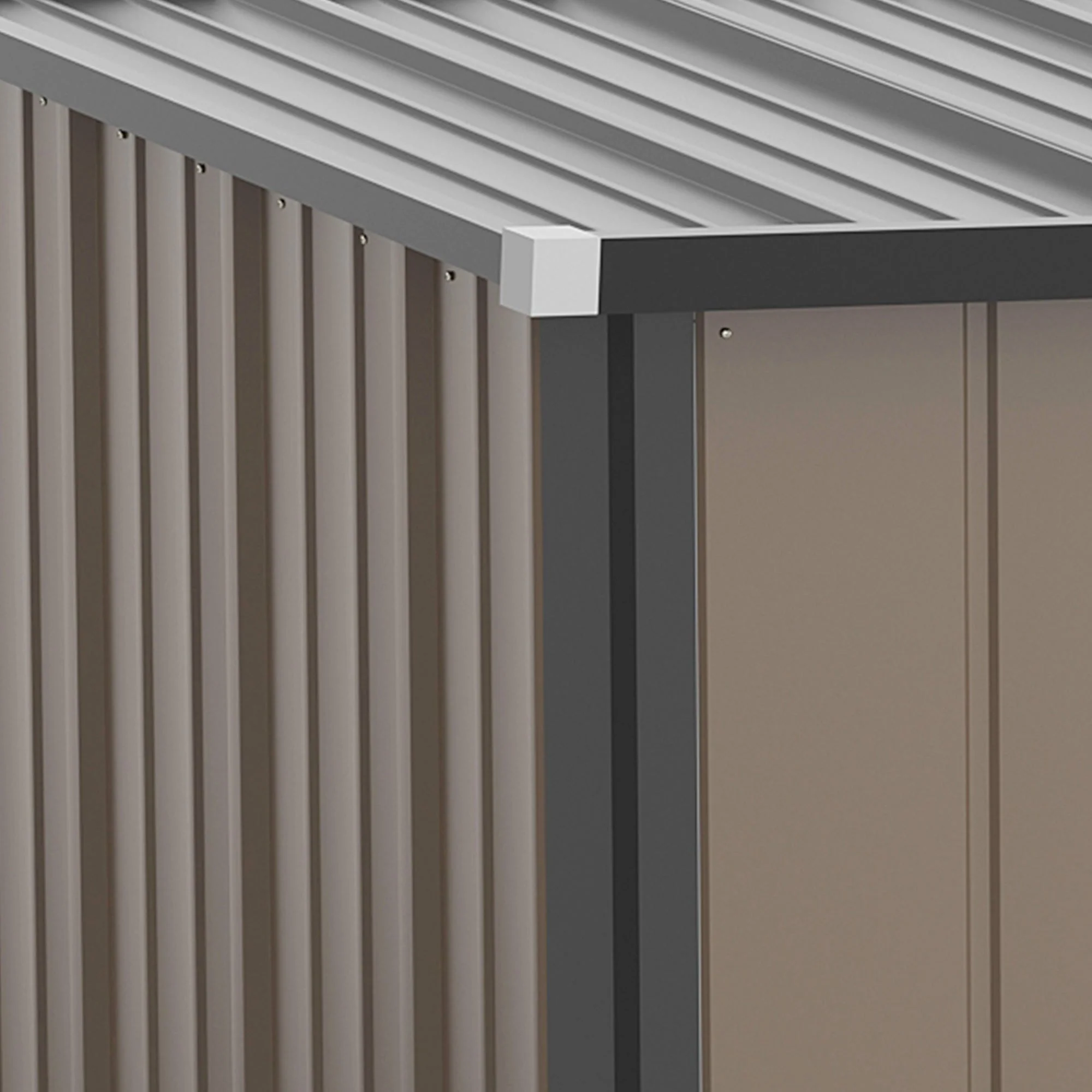 Galvanised 5.3 x 3.1' Single Door Pent Garden Store Steel Brown by Steadfast - Image 9