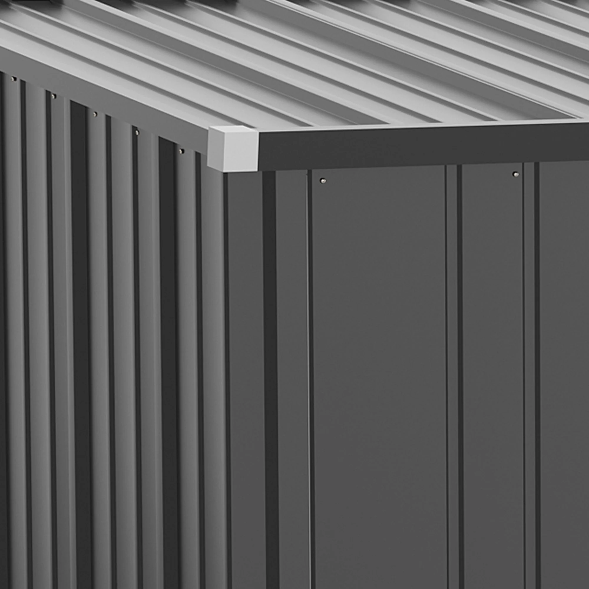Galvanised 5.3 x 3.1' Single Door Pent Garden Store Steel Grey by Steadfast - Image 9