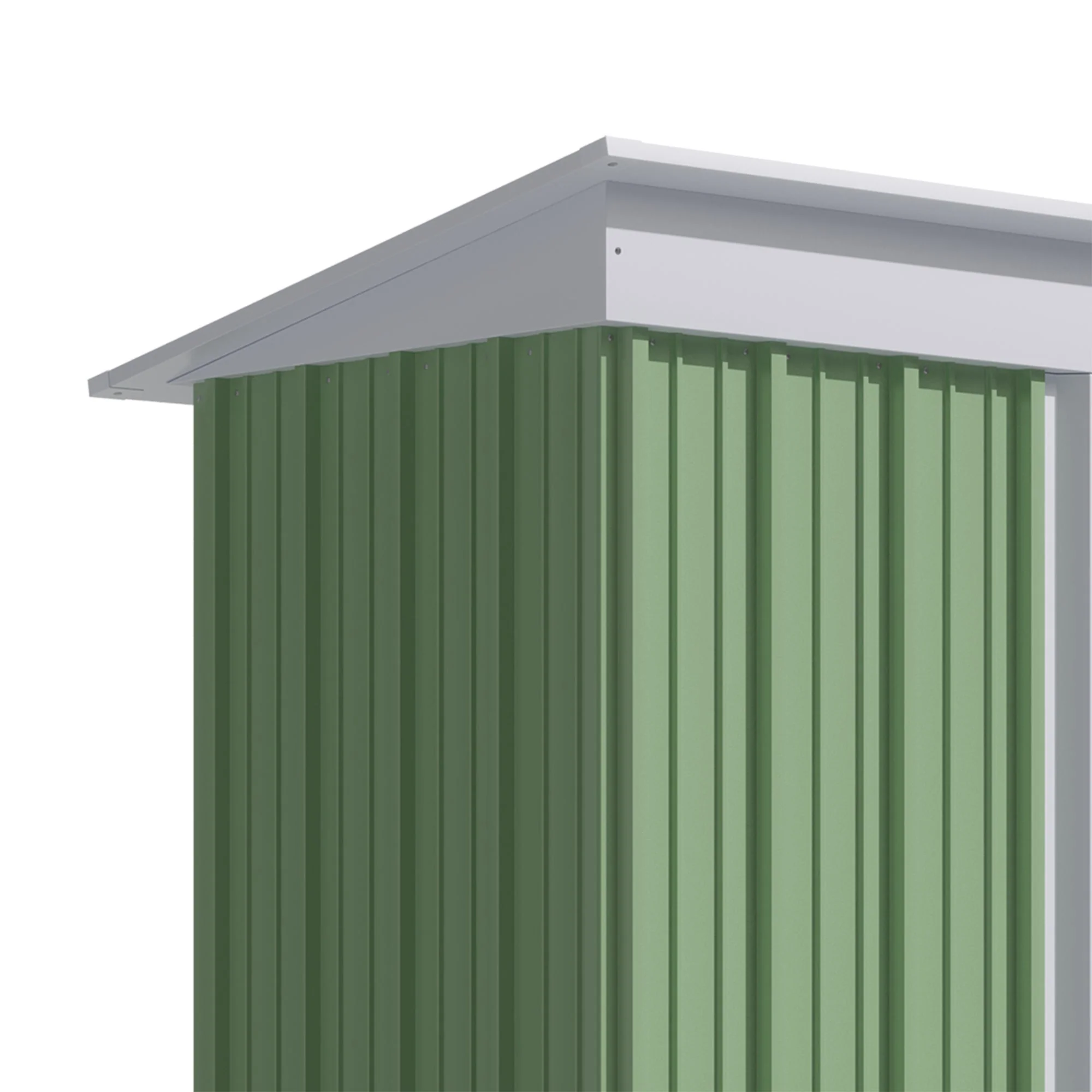 Galvanised 5 x 3' Single Door Reverse Pent Garden Store Steel Green by Steadfast - Image 9