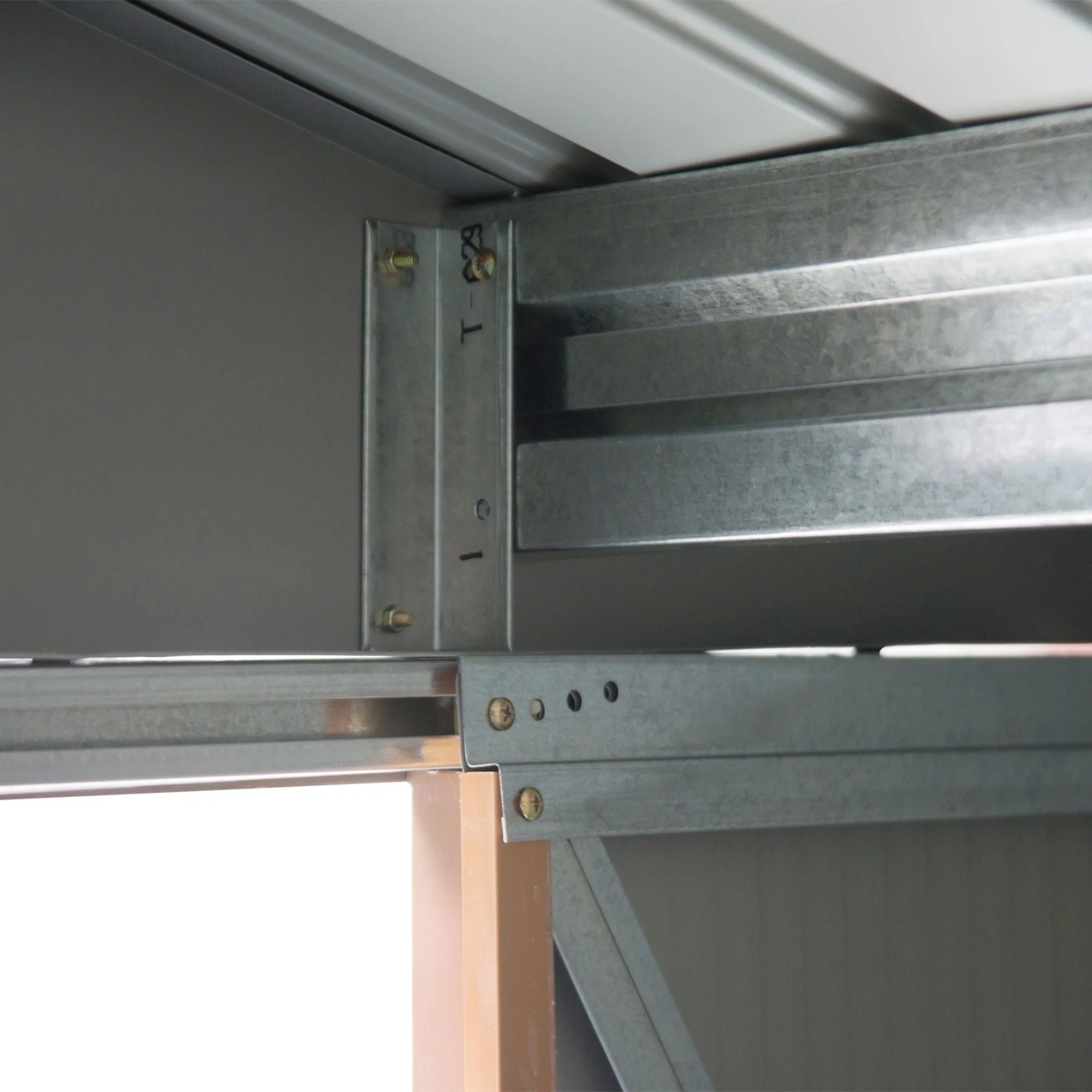 Galvanised 7 x 4' Double Door Reverse Apex Garden Shed Lockable Steel Light Brown by Steadfast - Image 8