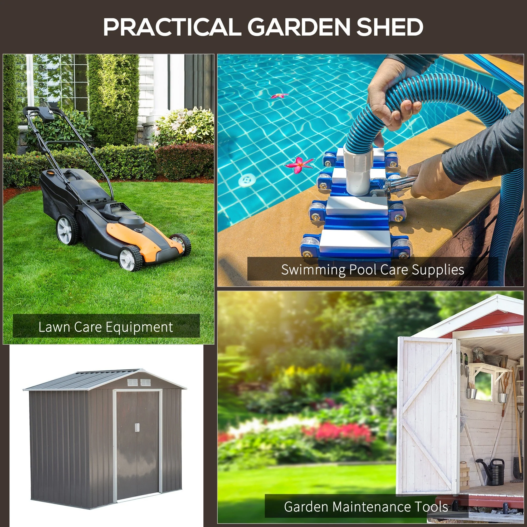 Galvanised 7 x 4' Double Door Reverse Apex Garden Shed Lockable With Ventilation Steel Grey by Steadfast - Image 5