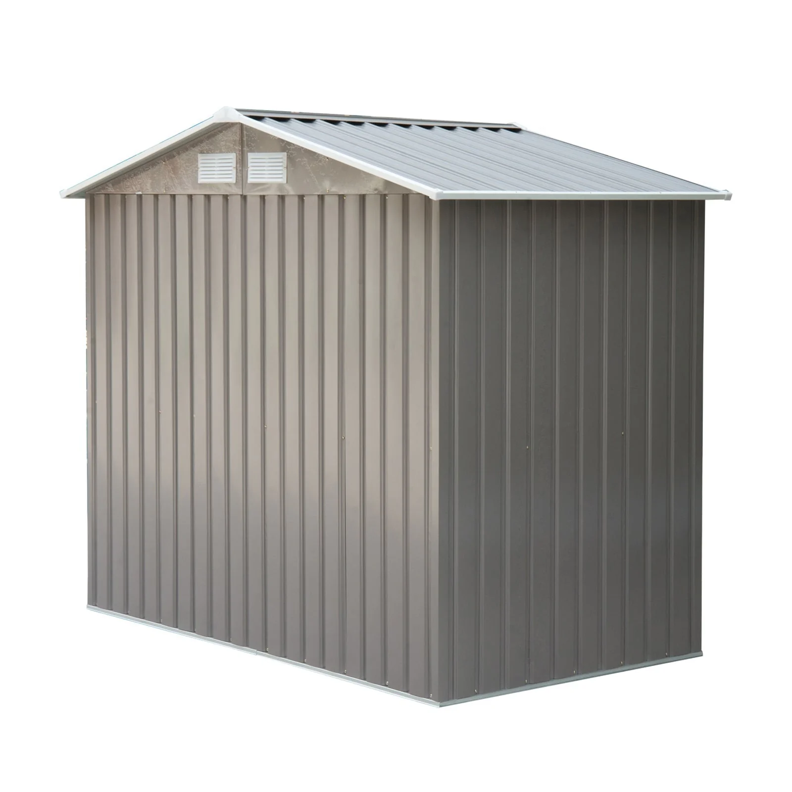 Galvanised 7 x 4' Double Door Reverse Apex Garden Shed Lockable With Ventilation Steel Grey by Steadfast - Image 8