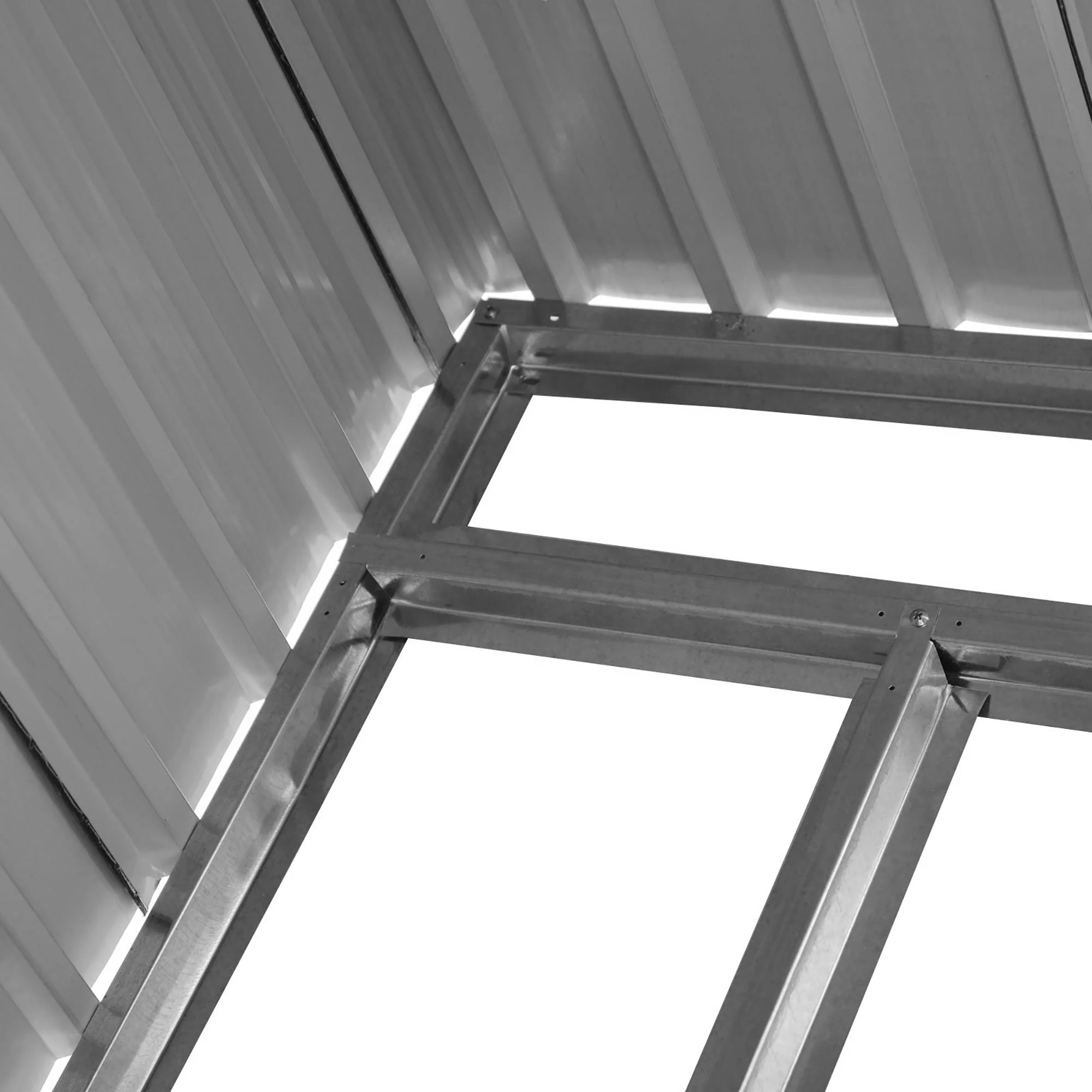 Galvanised 7 x4' Double Door Pent Garden Store Steel Black by Steadfast - Image 8