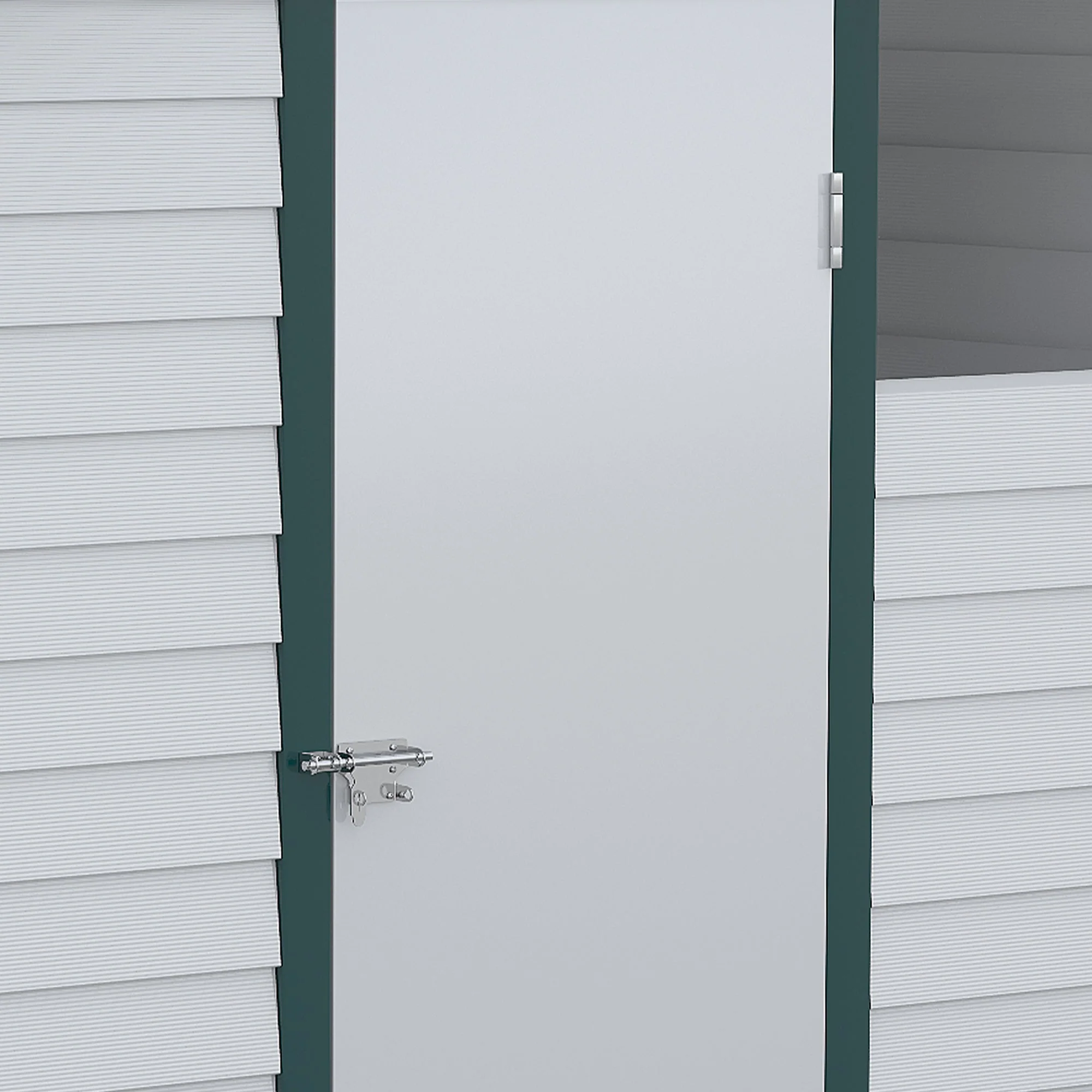 Galvanised 8.8 x 6.3' Single Door Apex Garden Shed Lockable with Window Steel Light Grey by Steadfast - Image 7
