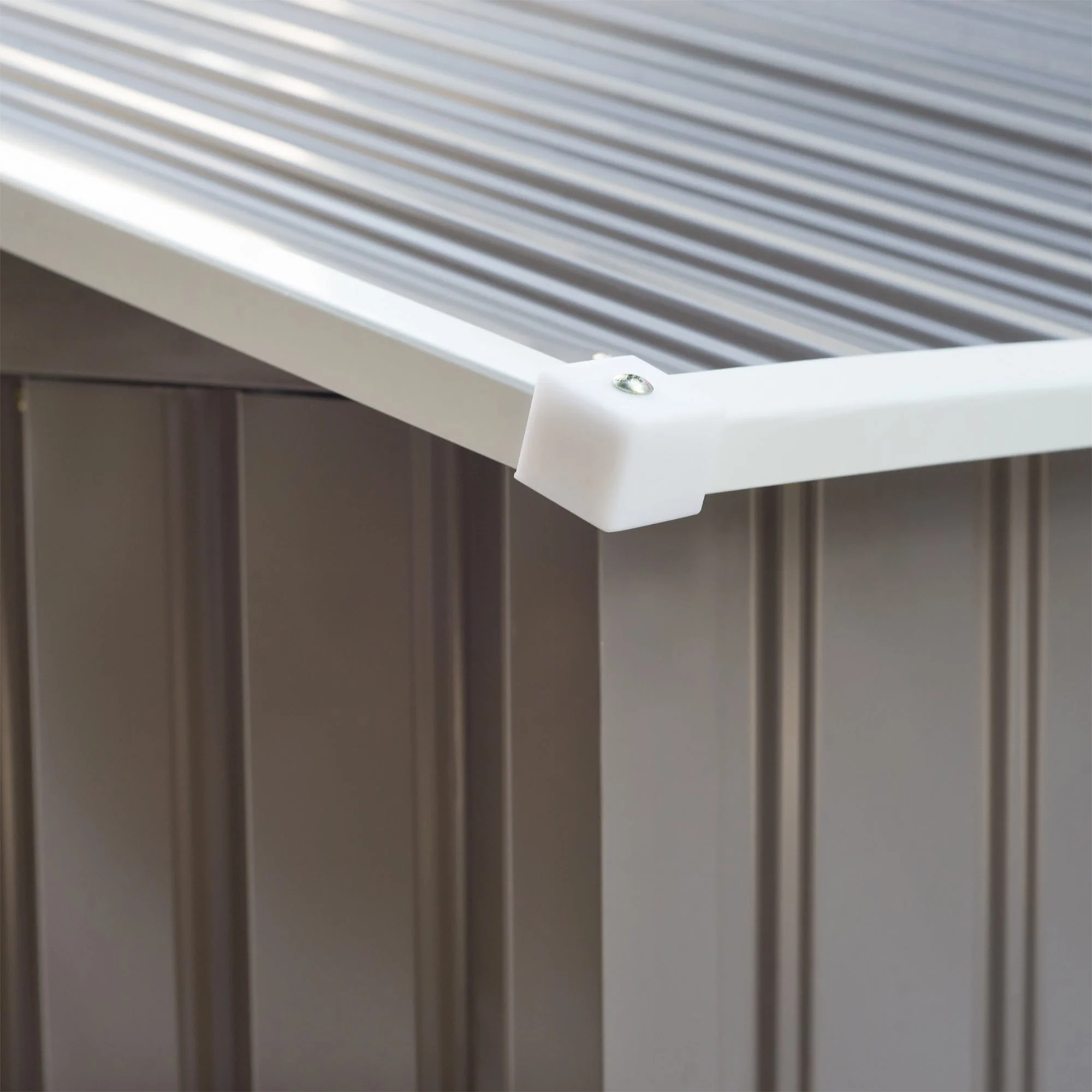 Galvanised 9 x 6' Double Door Reverse Apex Garden Shed With Ventilation Steel Grey by Steadfast - Image 9