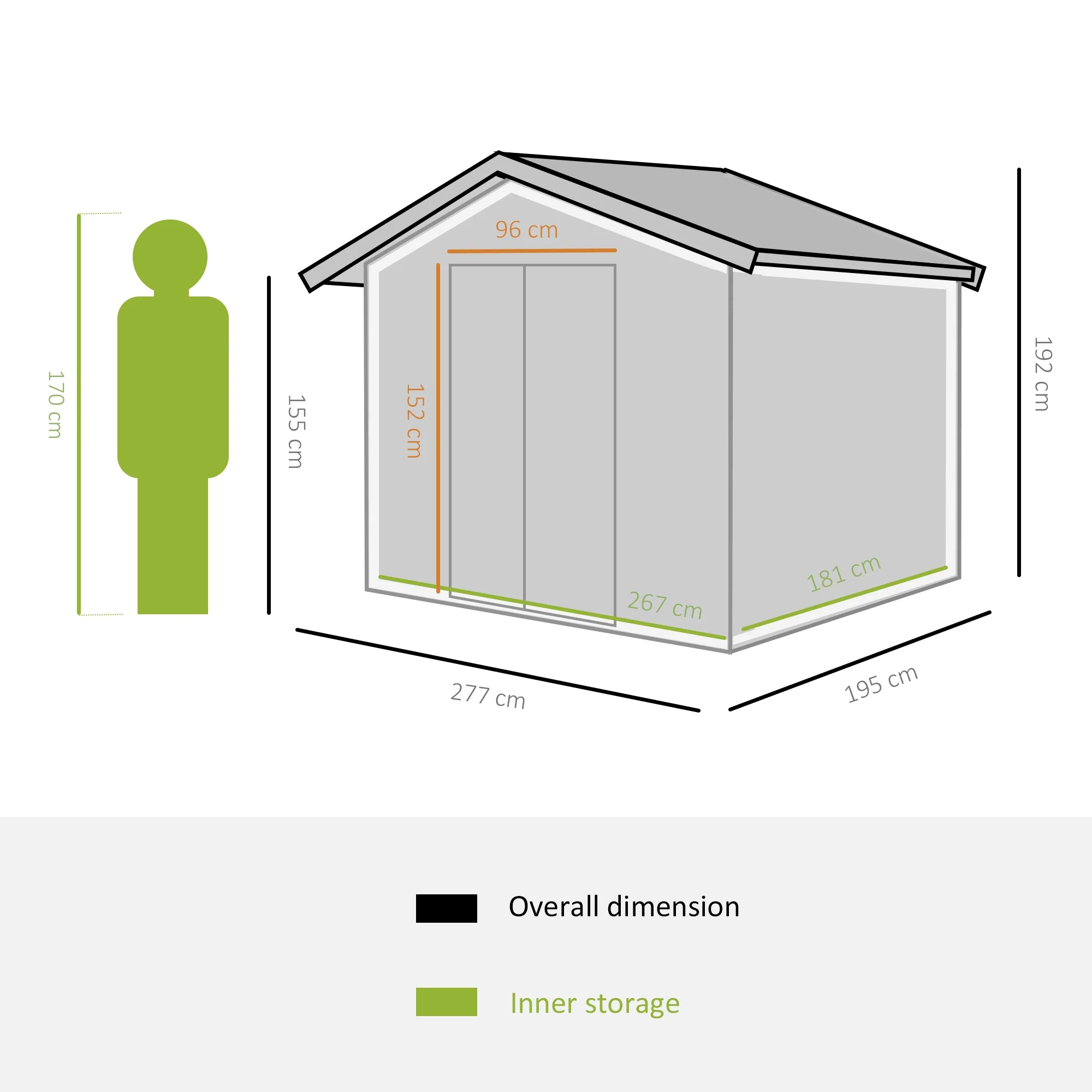 Galvanised 9 x 6' Sliding Double Door Apex Garden Shed With Ventilation Steel Light Brown by Steadfast - Image 3