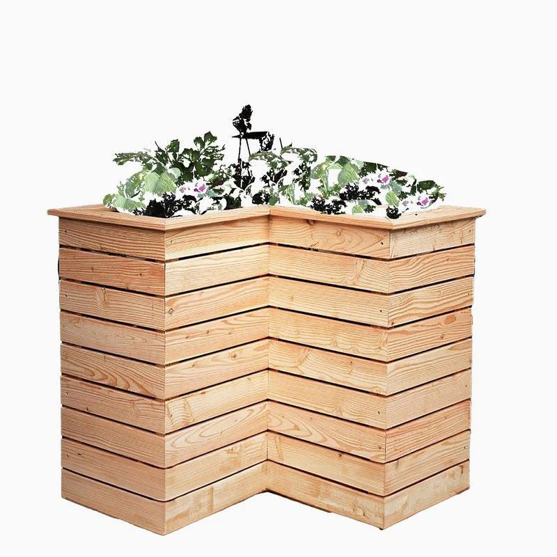 Garden Planter Larch L-Shaped Tina by Shire - 1m - Image 2