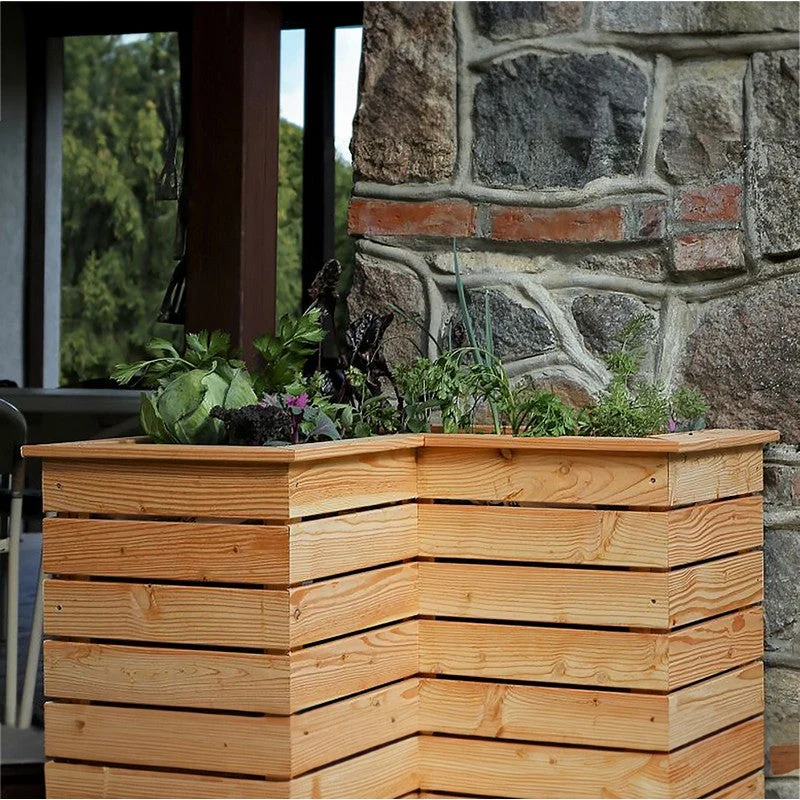Garden Planter Larch L-Shaped Tina by Shire - 1m - Image 4