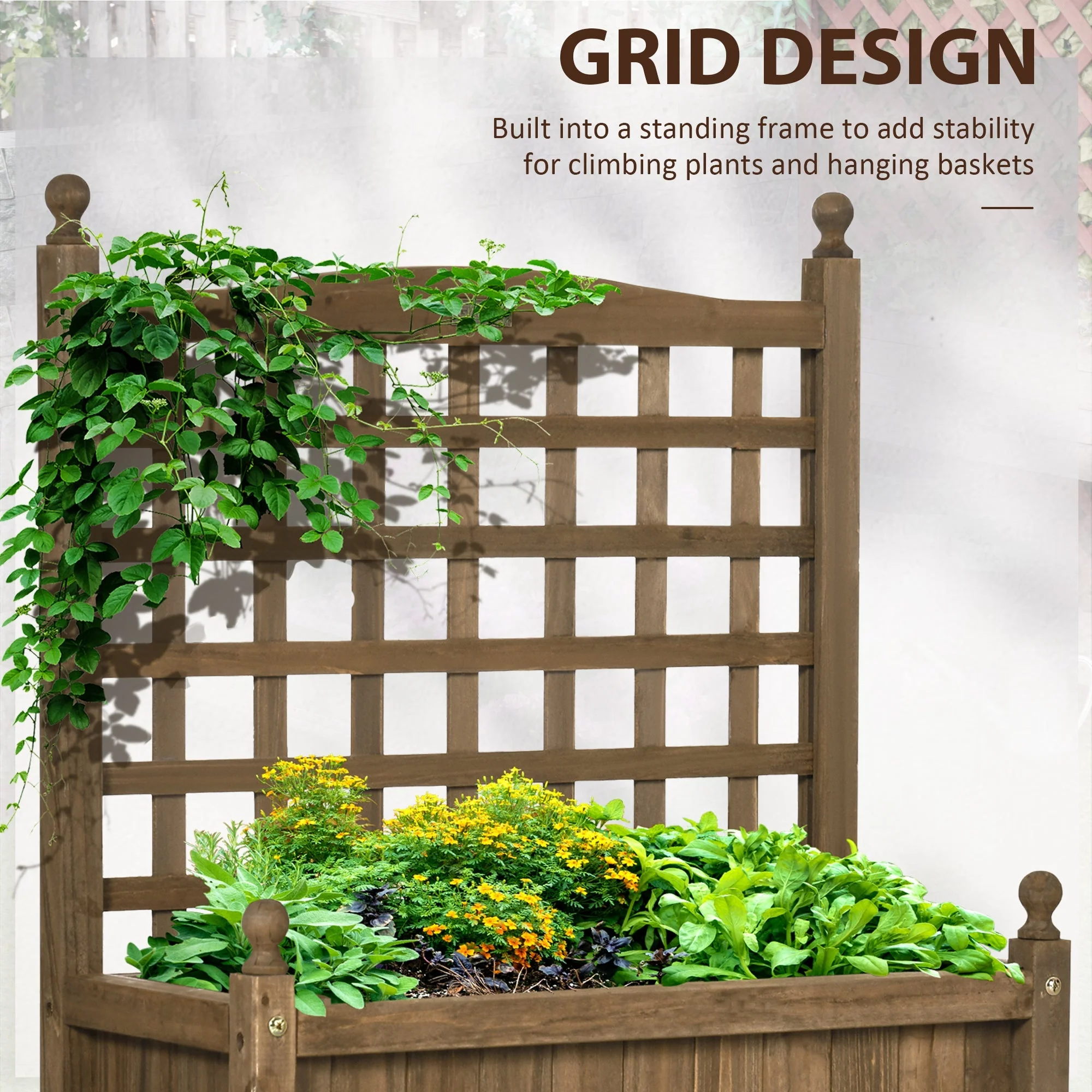 Garden Planters with Trellis for Climbing Vines - Image 3