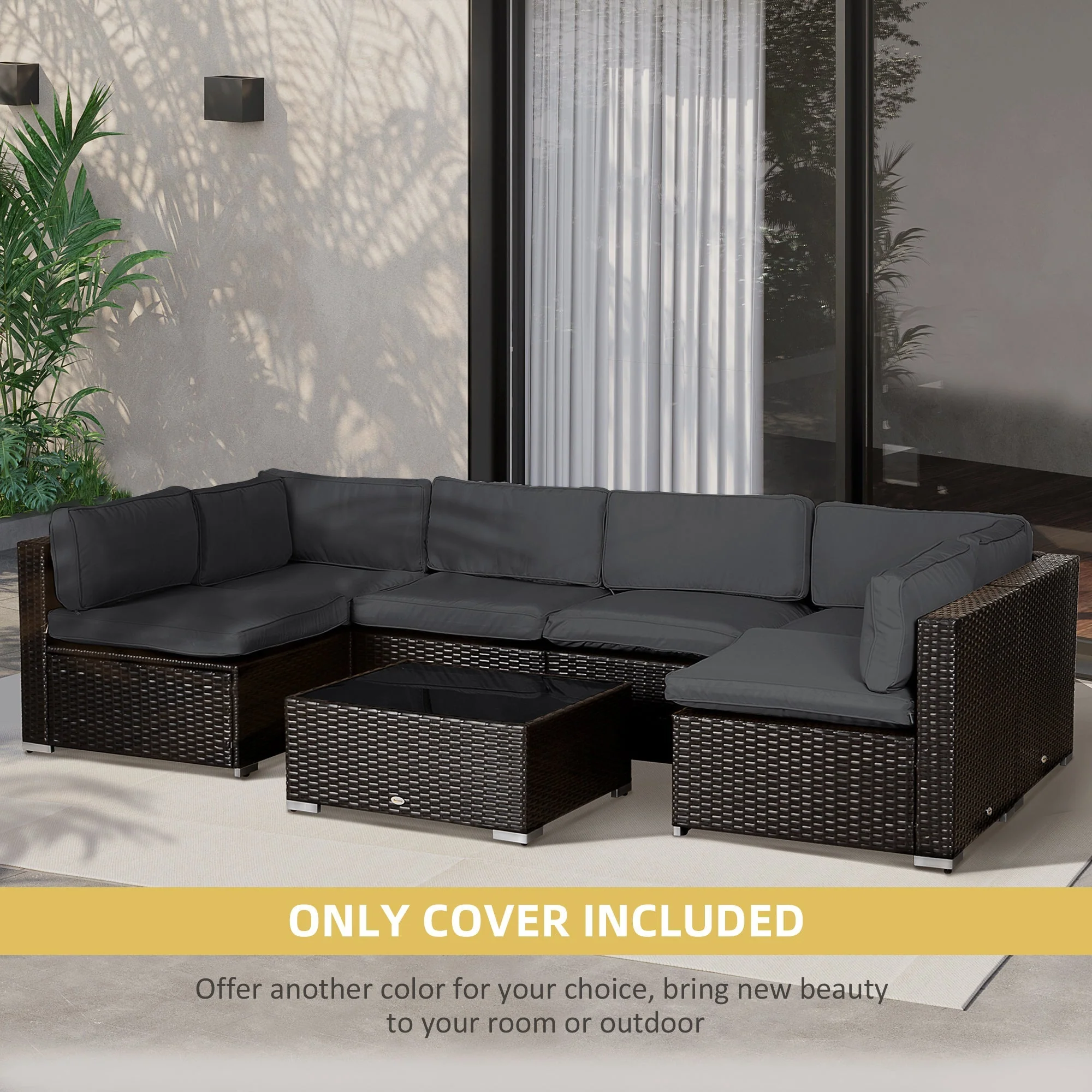 Garden Rattan Sofa Cushion Polyester Cover Replacement Outdoor- No Cushion Included - Image 6