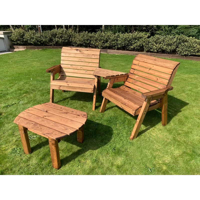 Grand Garden Tete a Tete by Charles Taylor - 2 Seats Burgundy Cushions - Image 5