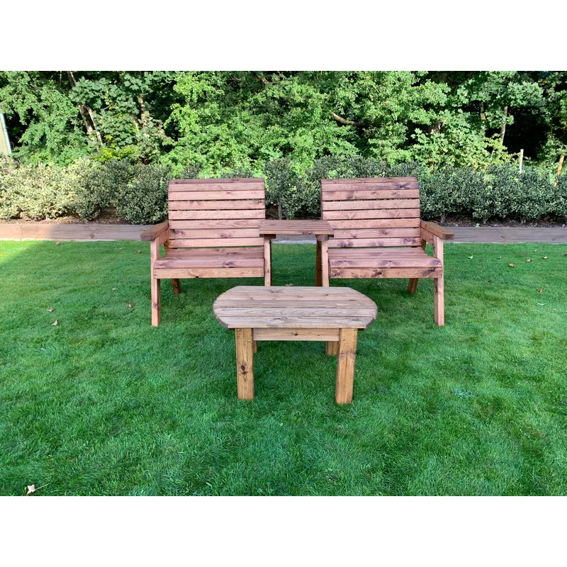 Grand Garden Tete a Tete by Charles Taylor - 2 Seats Burgundy Cushions - Image 3