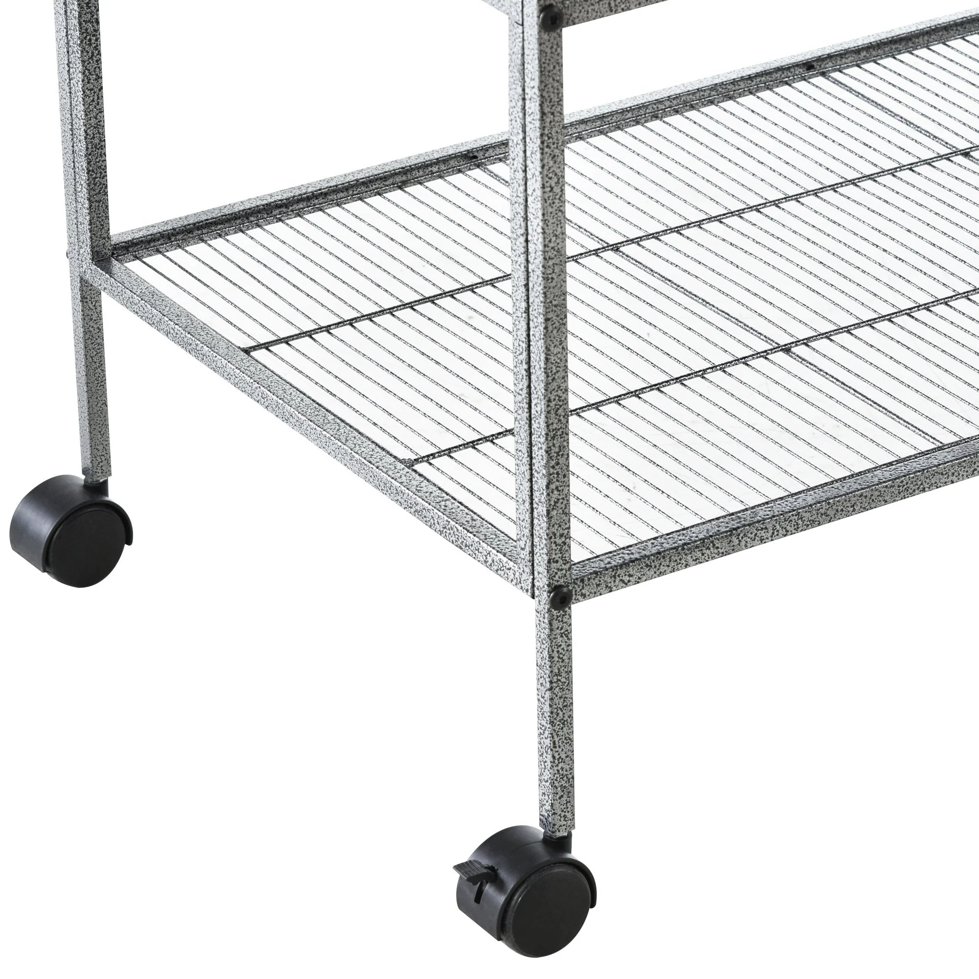 Grille 102cm Parrot Cage Wheeled Grey & Black by Pawhut - Image 7