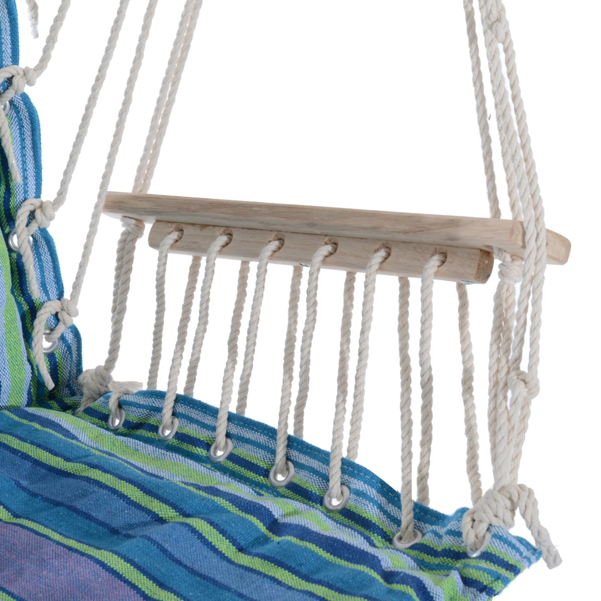 Hanging Rope Chair with Soft Padded Seat & Backrest - Image 7
