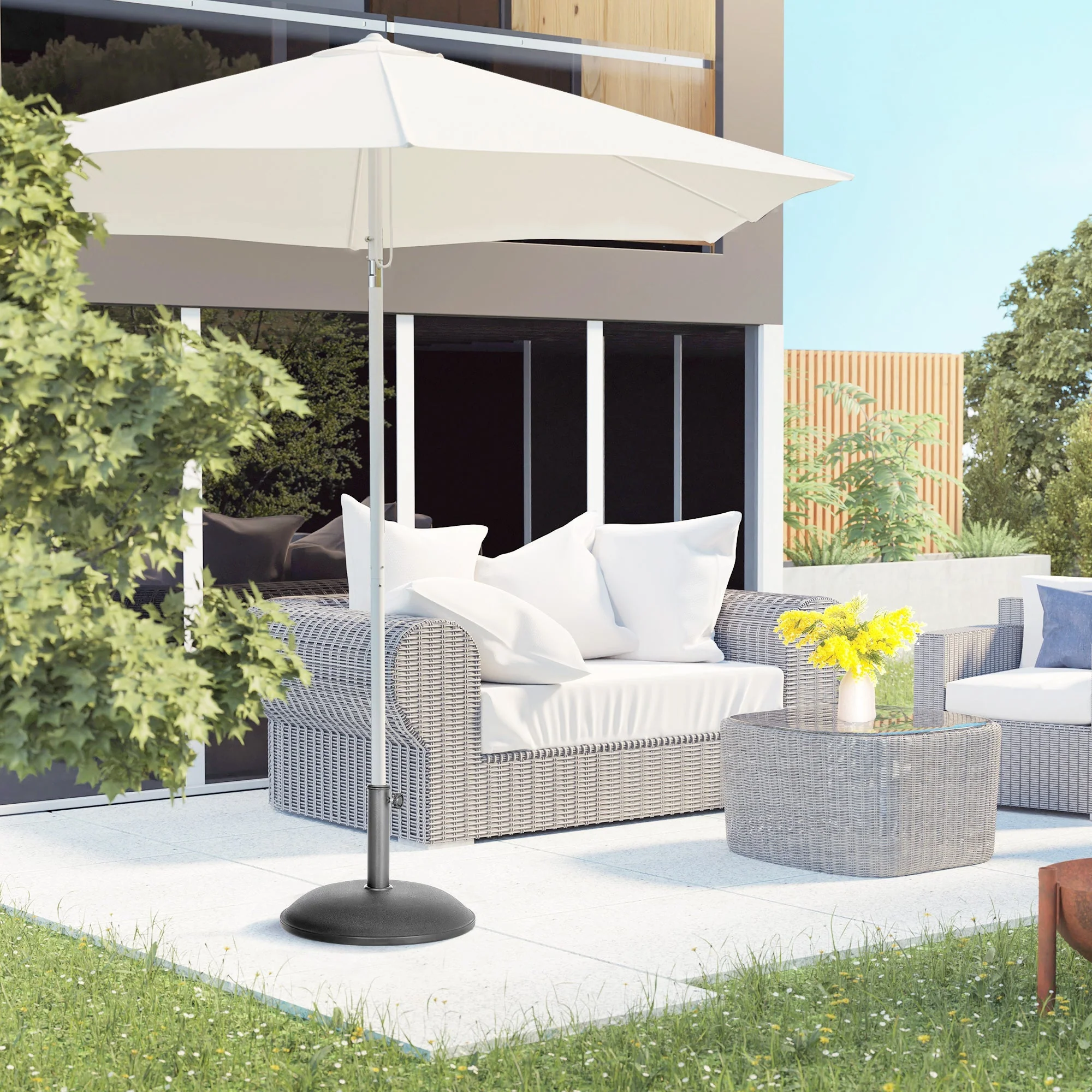 Heavy Duty Cement Parasol Umbrella Base 20kg Patio Stand Garden Outdoor Shade Holder Round - Image 6