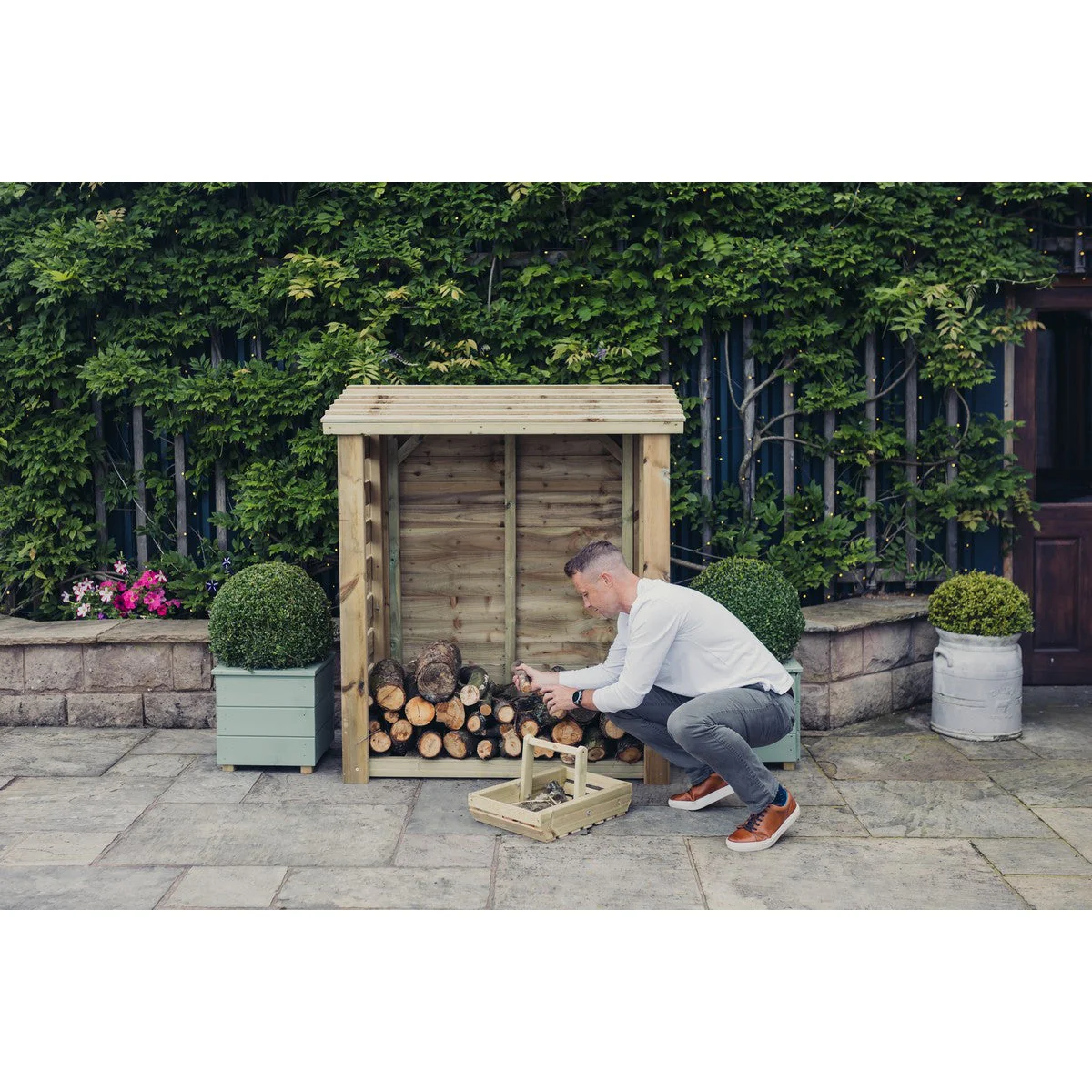 Heavy Duty Garden Log Store 120cm wide x 60cm deep by Churnet Valley - LSOP5X4 - Image 11