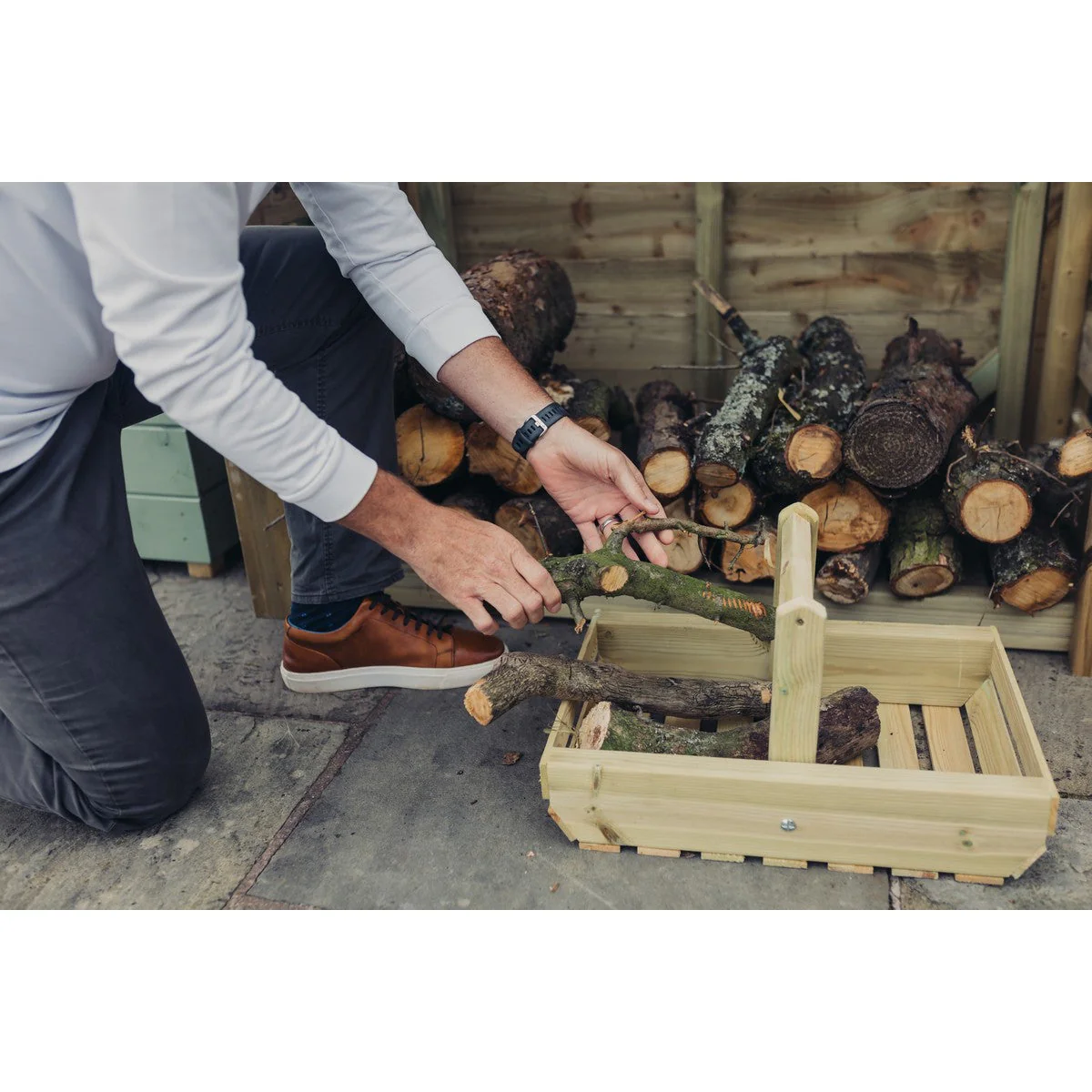 Heavy Duty Garden Log Store 120cm wide x 60cm deep by Churnet Valley - LSOP5X4 - Image 3