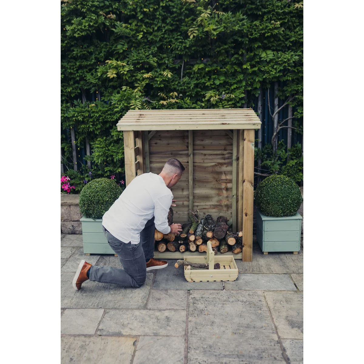 Heavy Duty Garden Log Store 120cm wide x 60cm deep by Churnet Valley - LSOP5X4 - Image 6