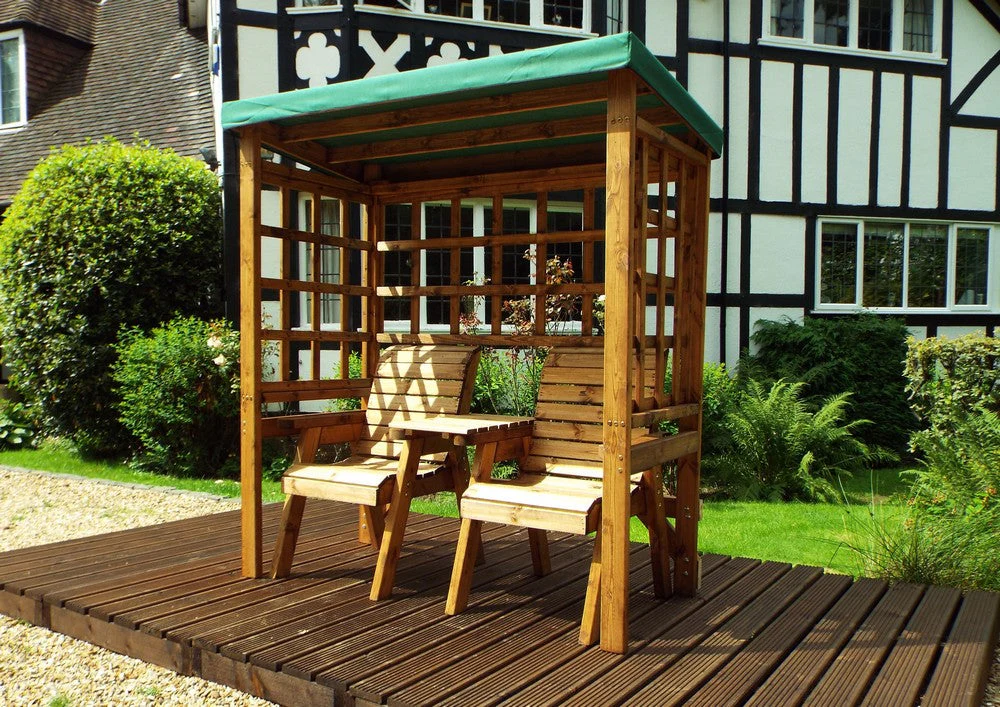 Henley Garden Tete a Tete by Charles Taylor - 2 Seats Green Cushions