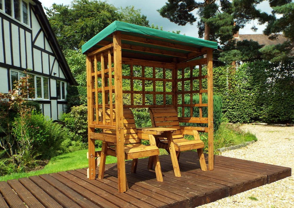 Henley Garden Tete a Tete by Charles Taylor - 2 Seats Green Cushions - Image 2