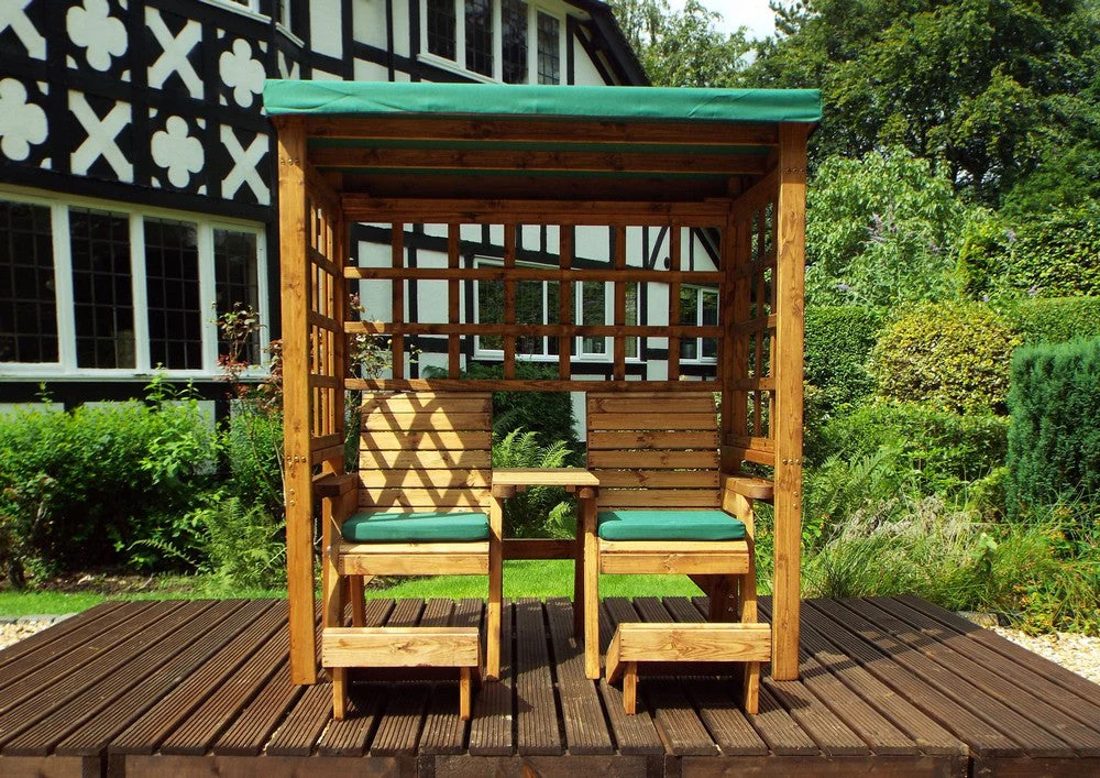 Henley Garden Tete a Tete by Charles Taylor - 2 Seats Green Cushions - Image 5