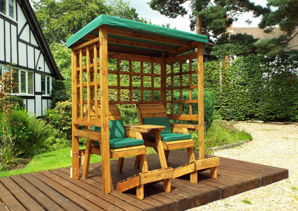 Henley Garden Tete a Tete by Charles Taylor - 2 Seats Green Cushions - Image 6