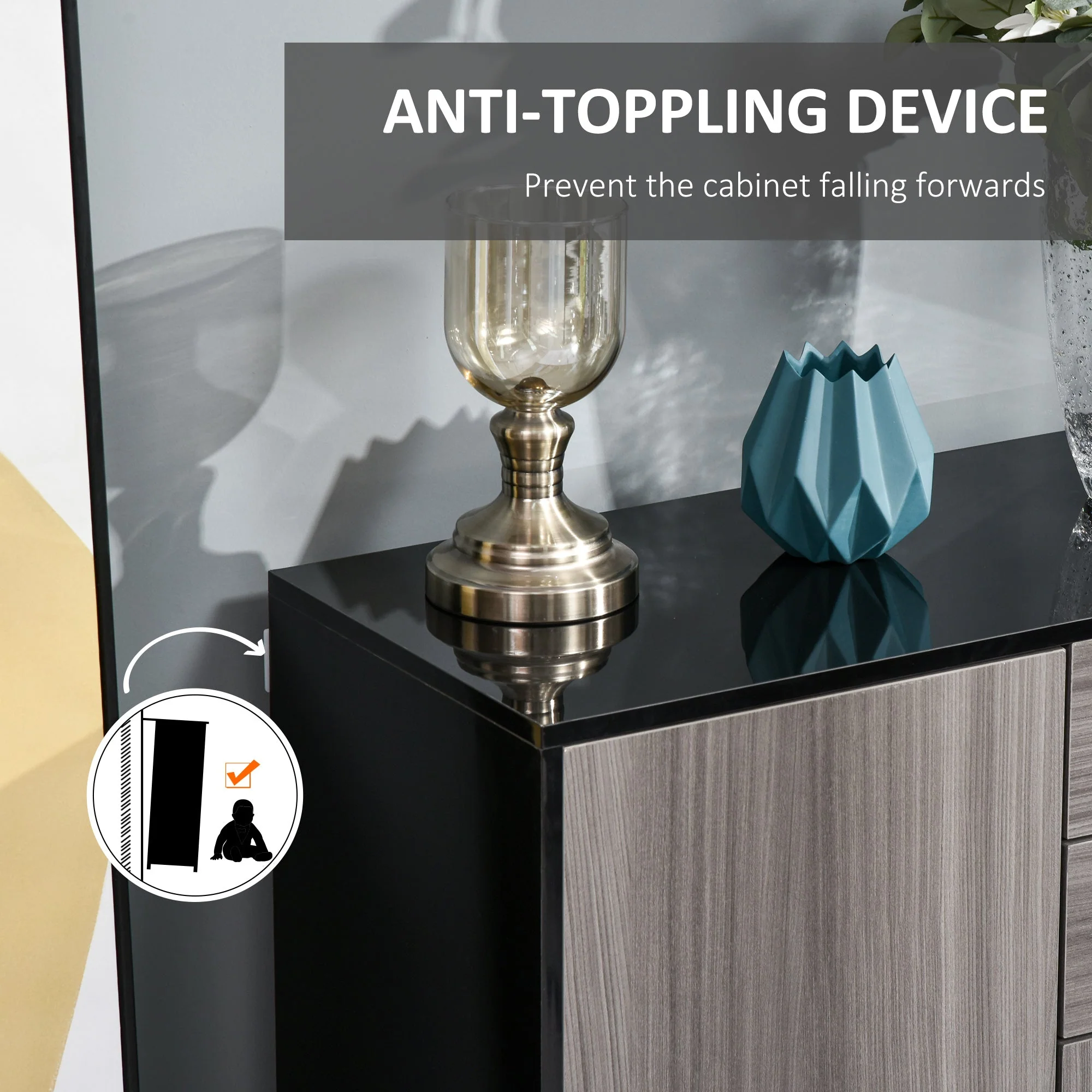 High Gloss Frame Sideboard - Image 5