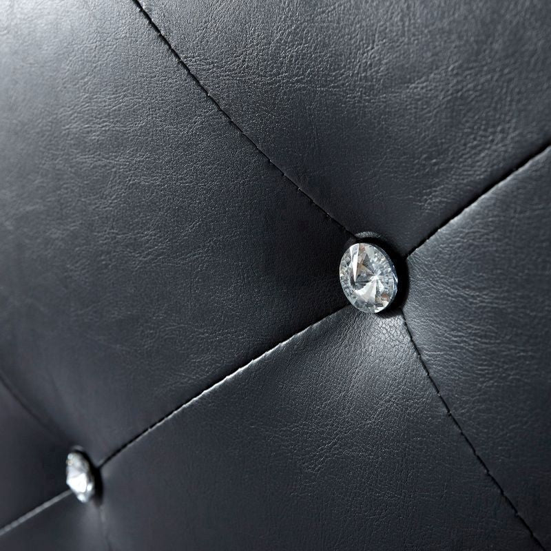 Hollywood Double Ottoman Bed Faux Leather Black 5 x 7ft - Image 5