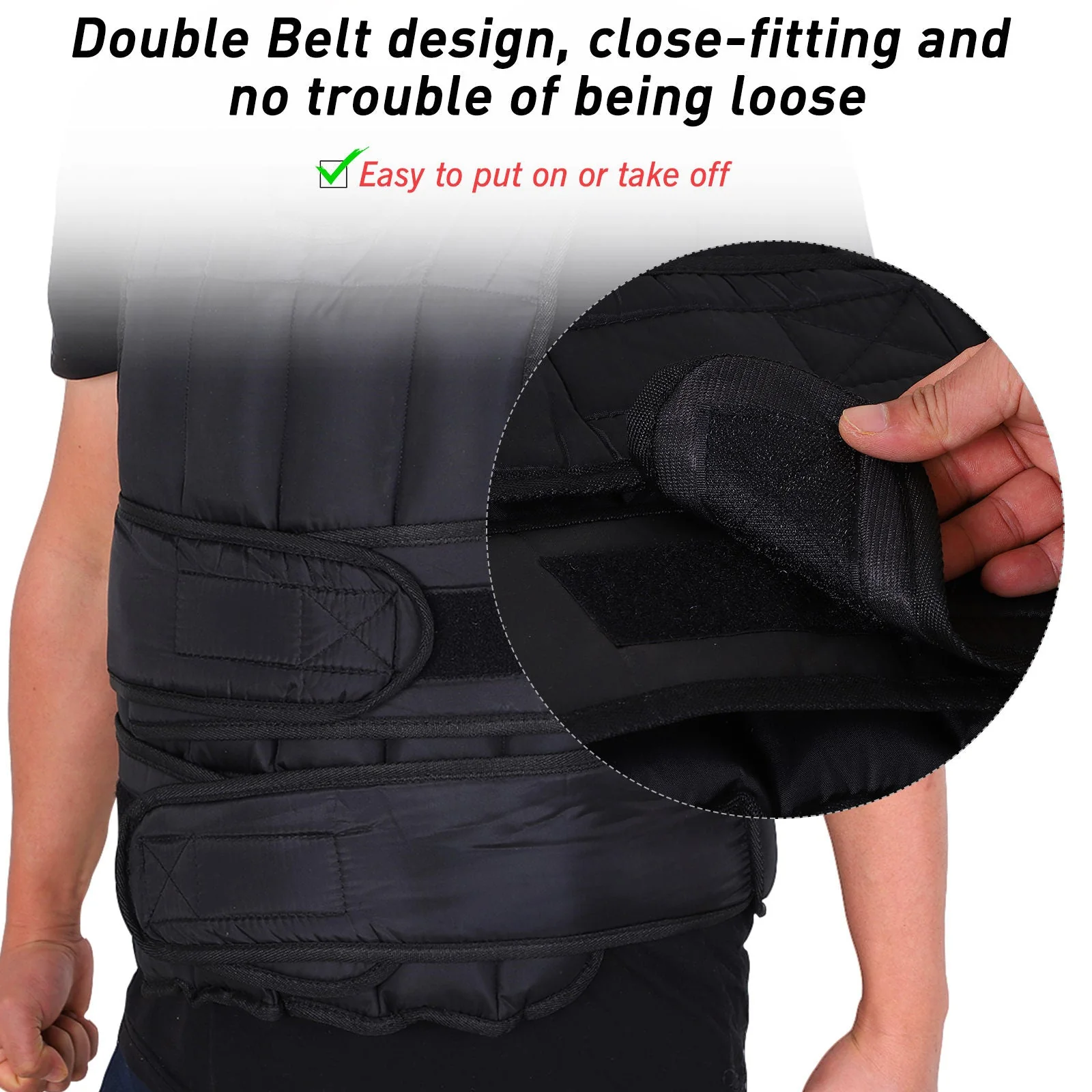 Homcom 10kg Metal Sand Weight Adjustable Unisex Trainer Vest Black/Red - Image 6