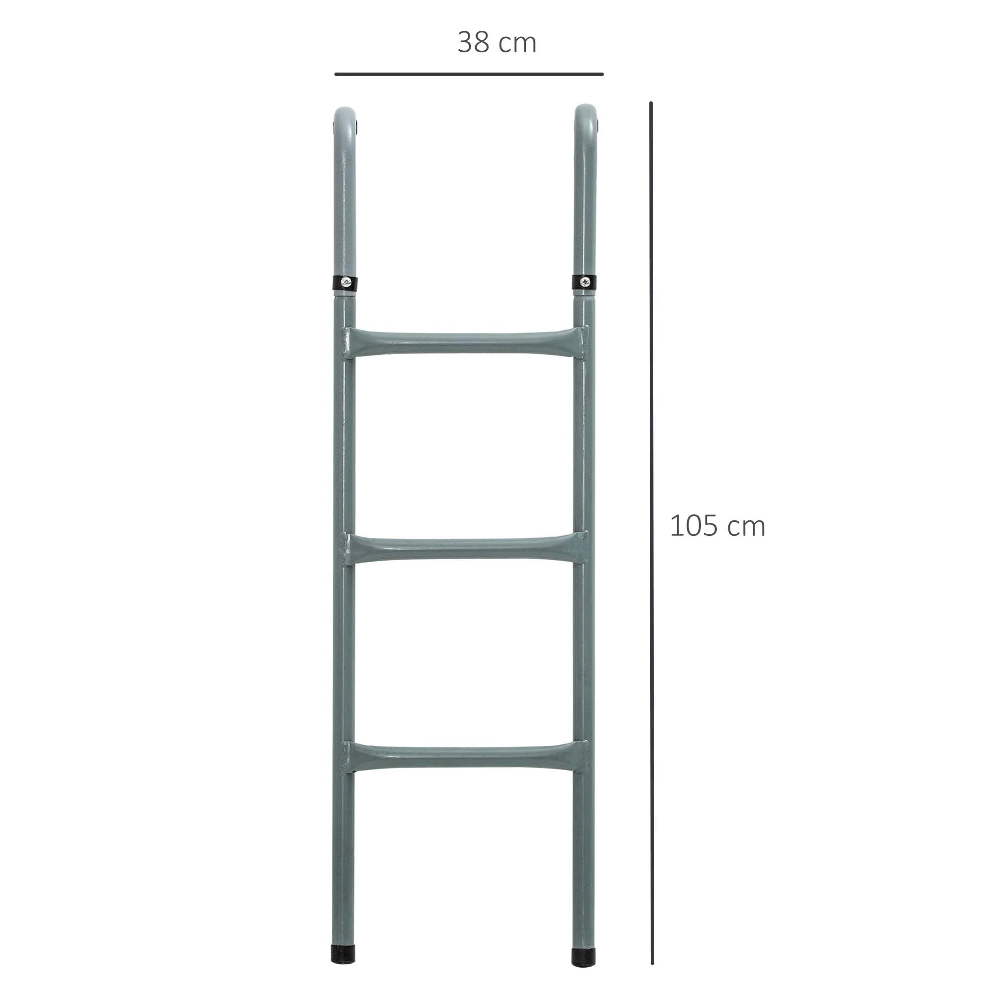 Homcom 12/14ft Trampoline Ladder Galvanized w/ Non-slip Mat - Image 3