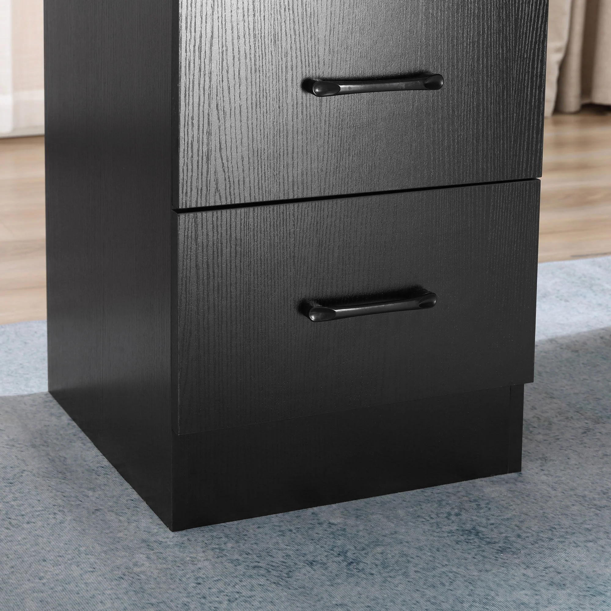 Homcom 120cm Computer Desk With Storage Shelves Drawers Writing Table Study Workstation For Home Office Black - Image 7