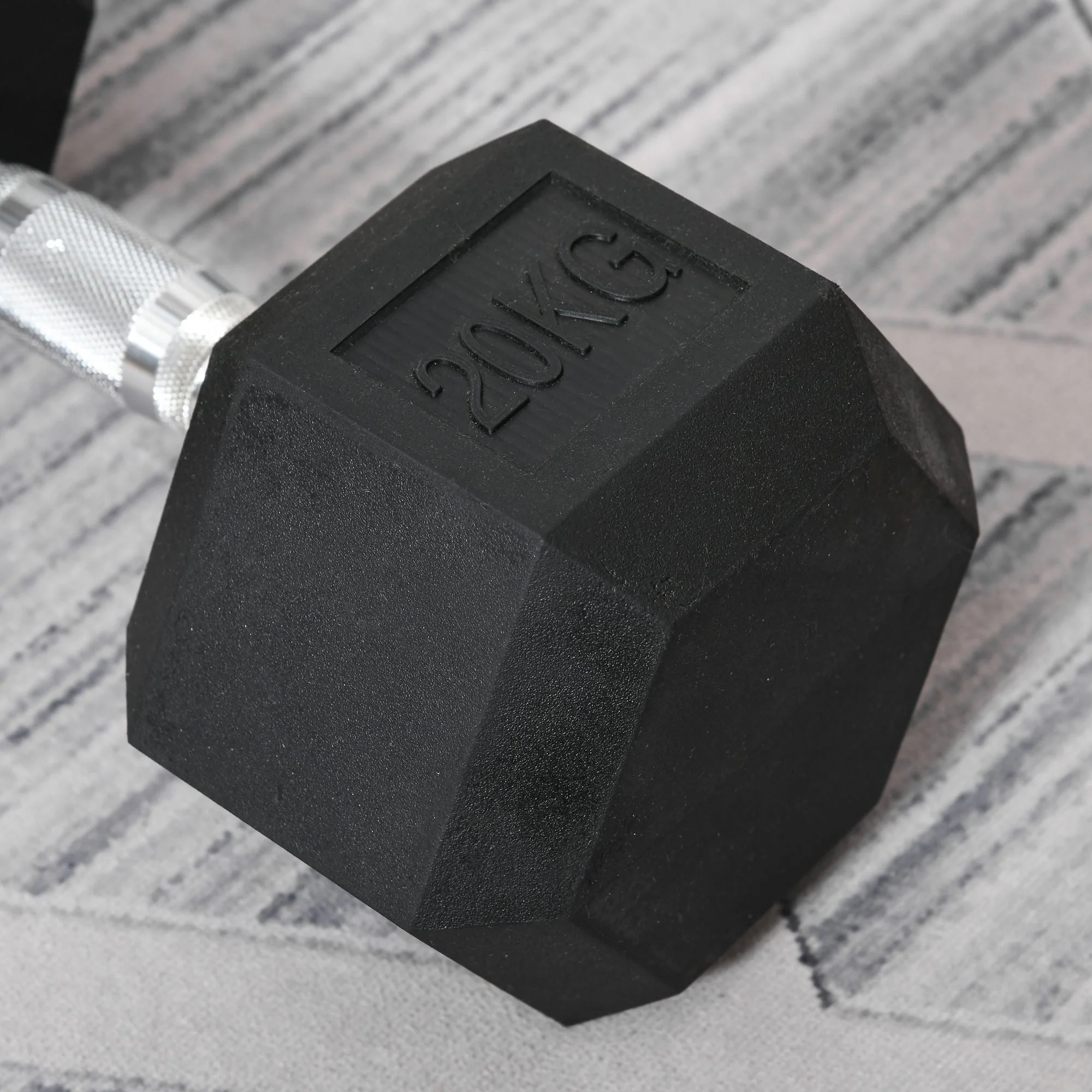 Homcom 20KG Single Rubber Hex Dumbbell Portable Hand Weights Dumbbell Home Gym - Image 8