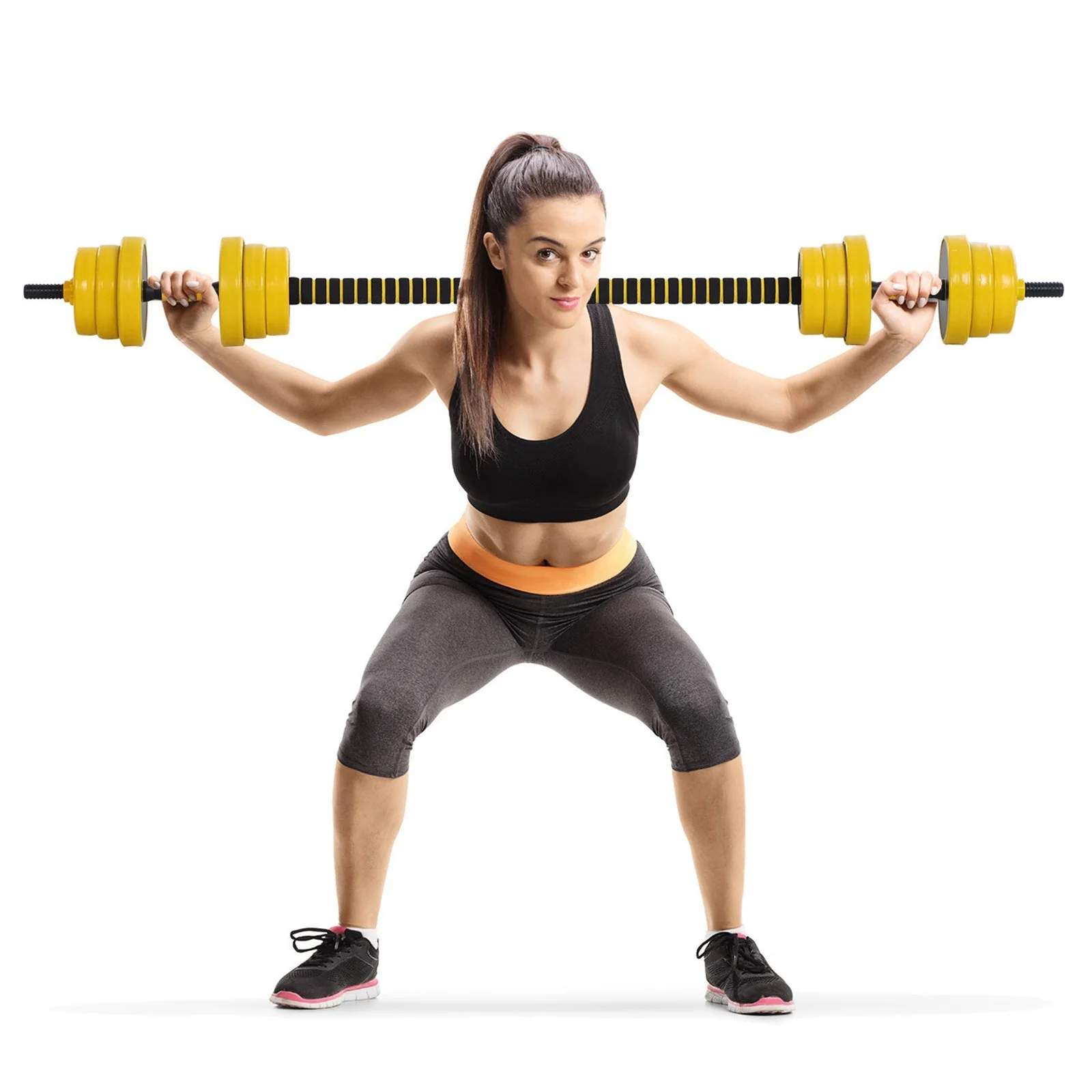 Homcom 25KG Dumbbell & Barbell Adjustable Set Plate Bar Clamp Rod Home Gym Sports Area Exercise Ergonomic - Image 2