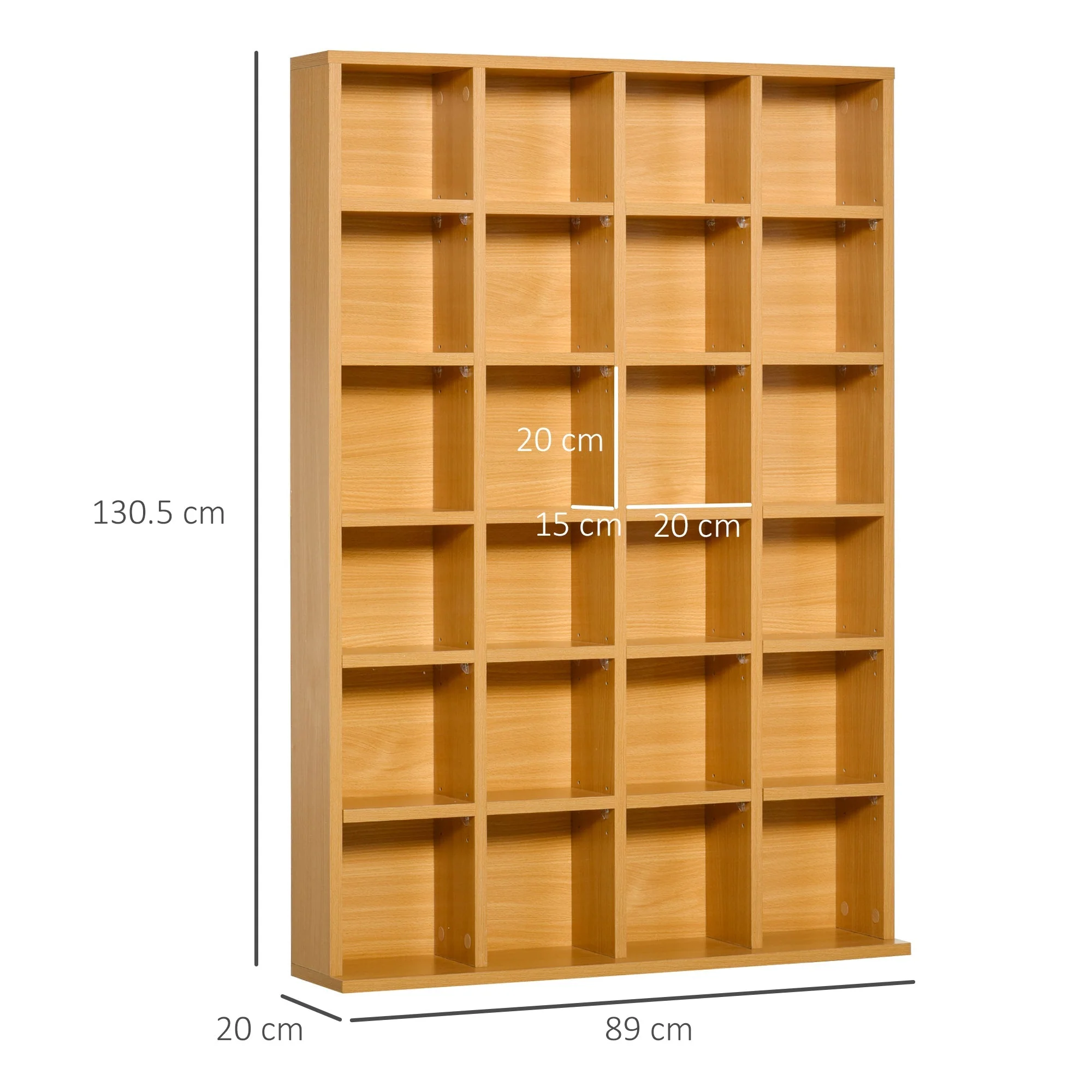 Homcom 26-Section Multimedia Shelving Unit With Adjustable Shelves - Brown - Image 3
