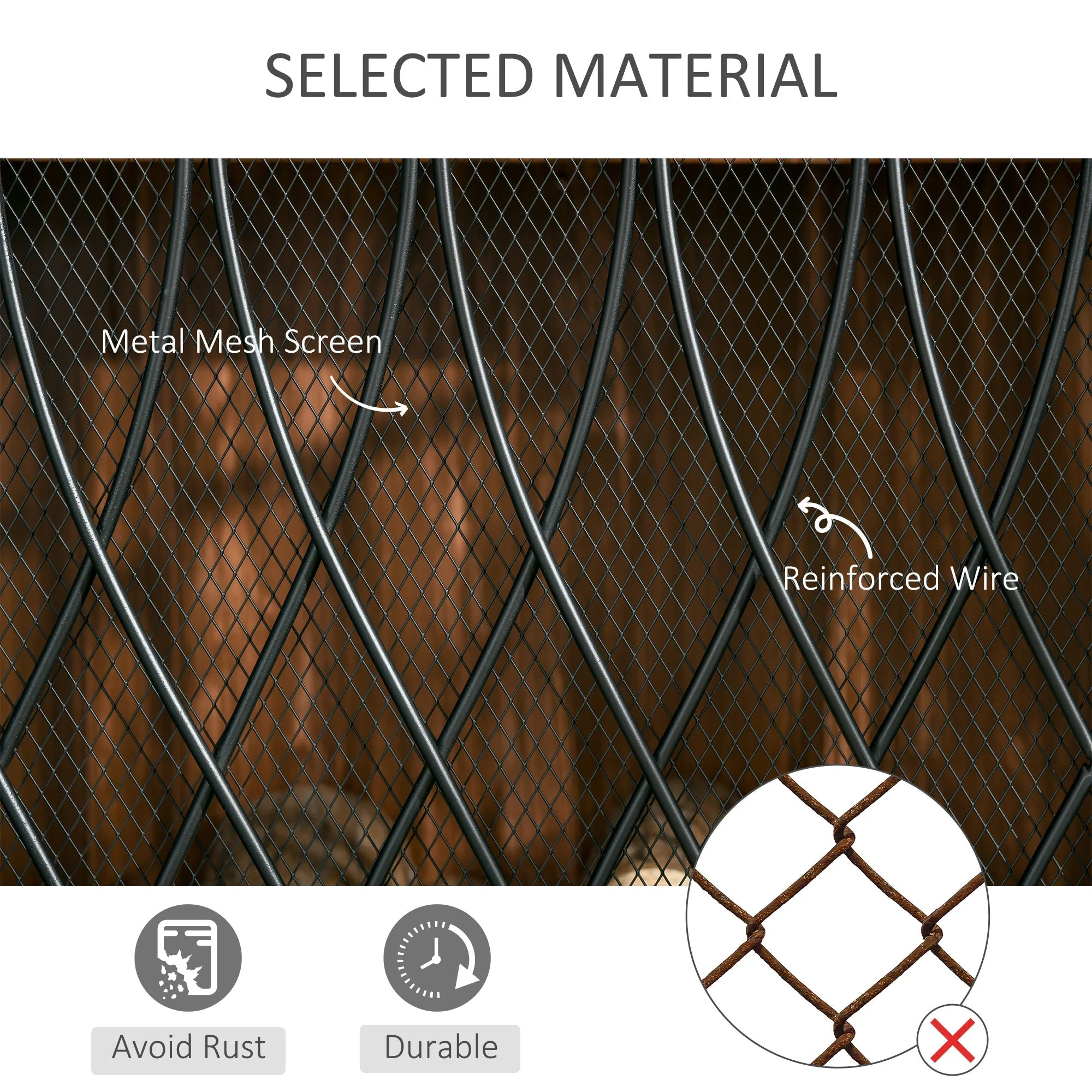 Homcom 3-Panel Folding Fireplace Screen Home Metal Mesh Fire Spark Guard 126L X 3W X 80H cm-Black - Image 6