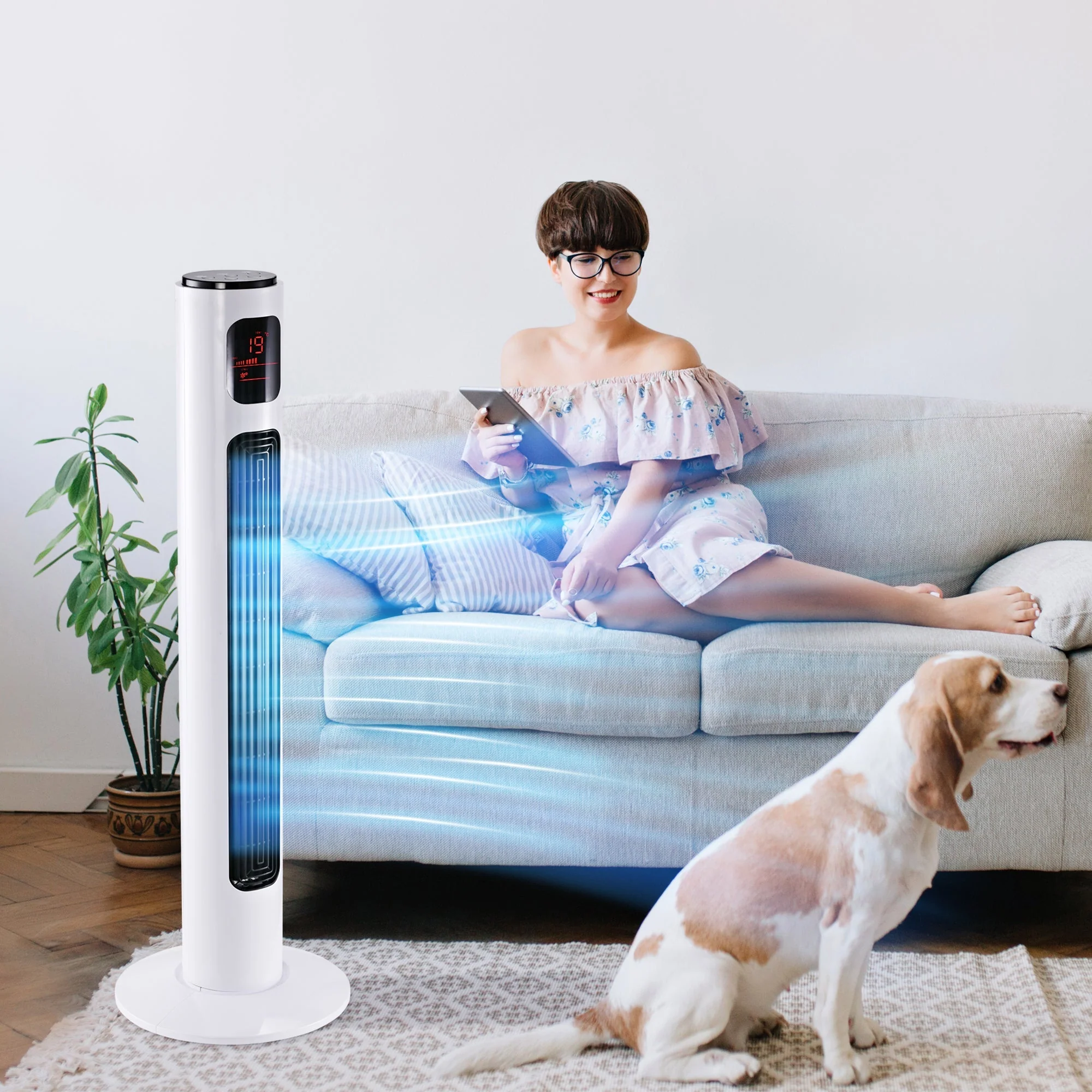 Homcom 38'' Freestanding Tower Fan - Image 2