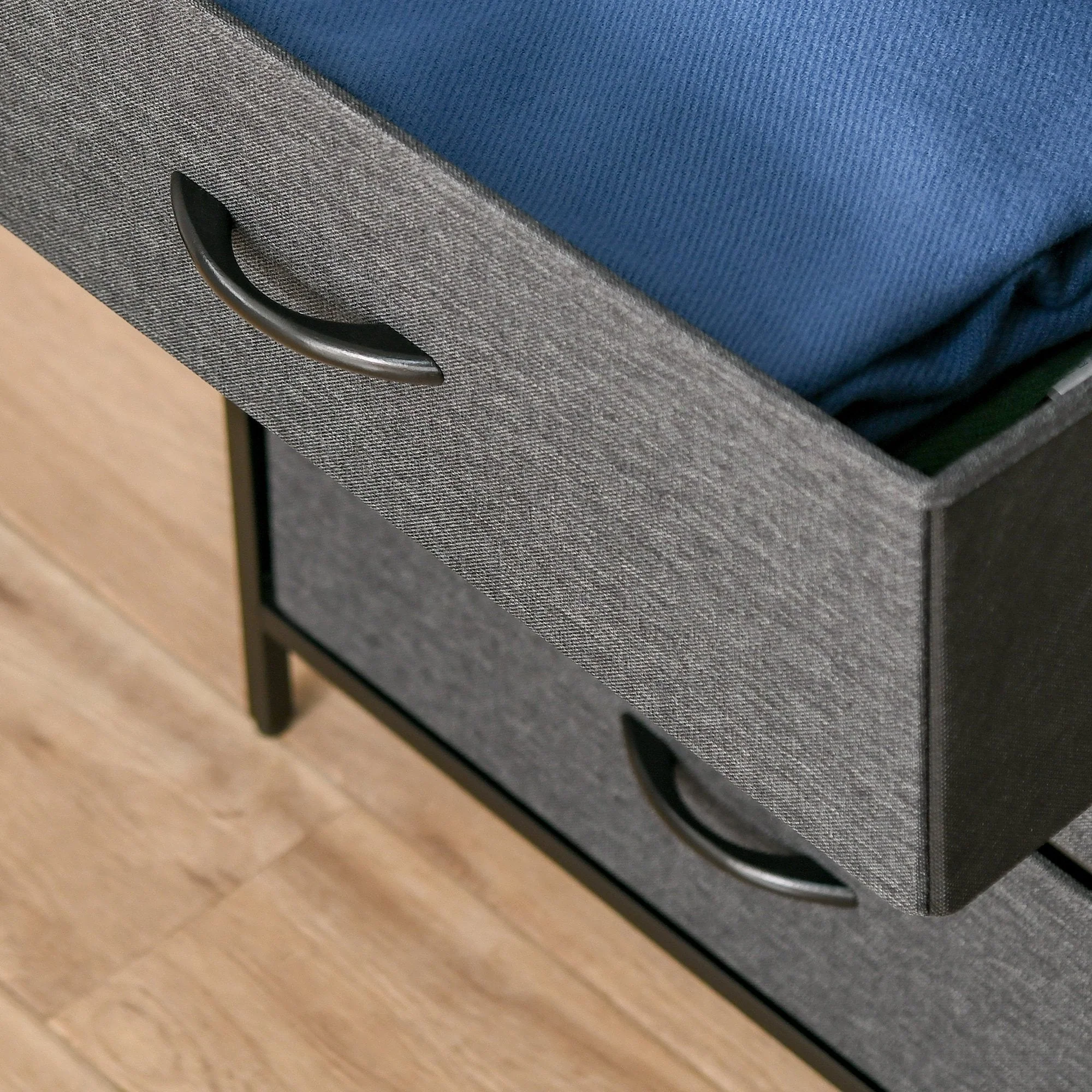 Homcom 4 Drawer Storage Chest Unit Home Cabinet With Shelves Home Living Room Bedroom Entryway Living Furniture Black - Image 8