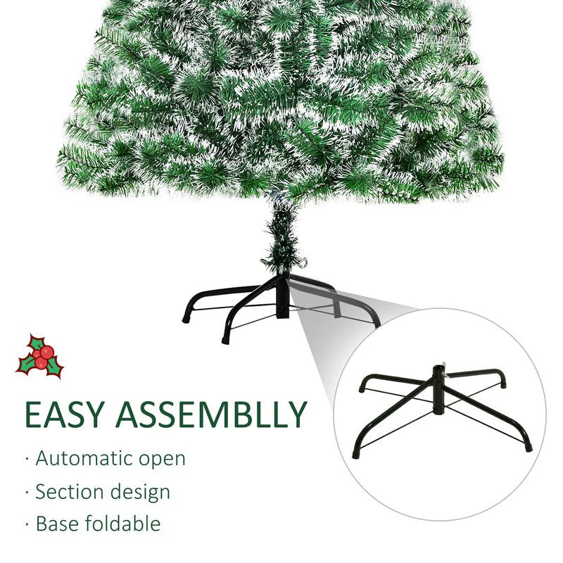 Homcom 5 Foot Indoor Christmas Tree Artificial Decoration Xmas Gift with Metal Stand Branch Tips - Image 6