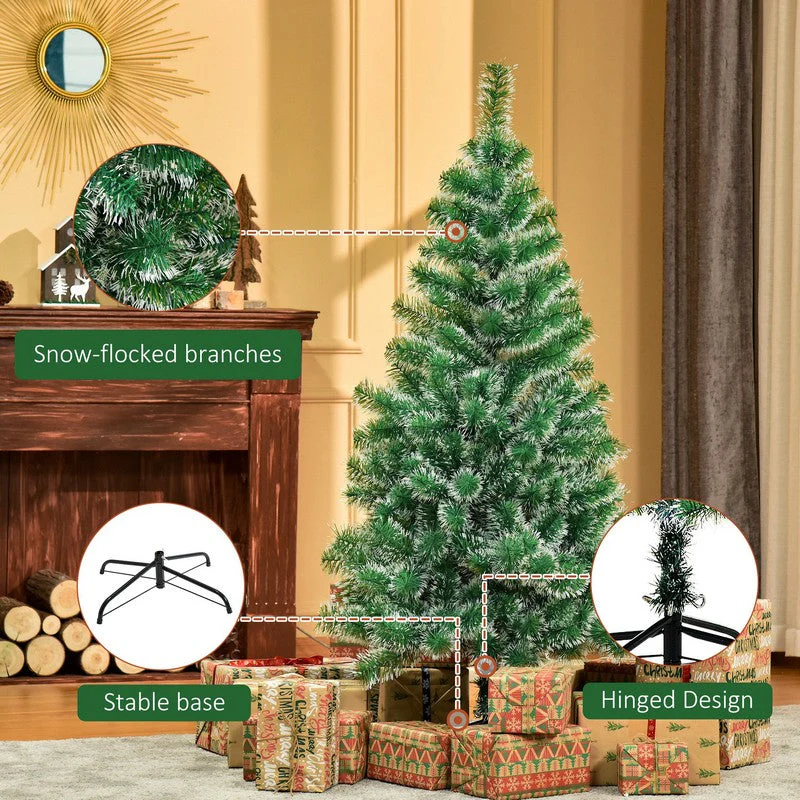 Homcom 5 Foot Indoor Christmas Tree Artificial Decoration Xmas Gift with Metal Stand Branch Tips - Image 7