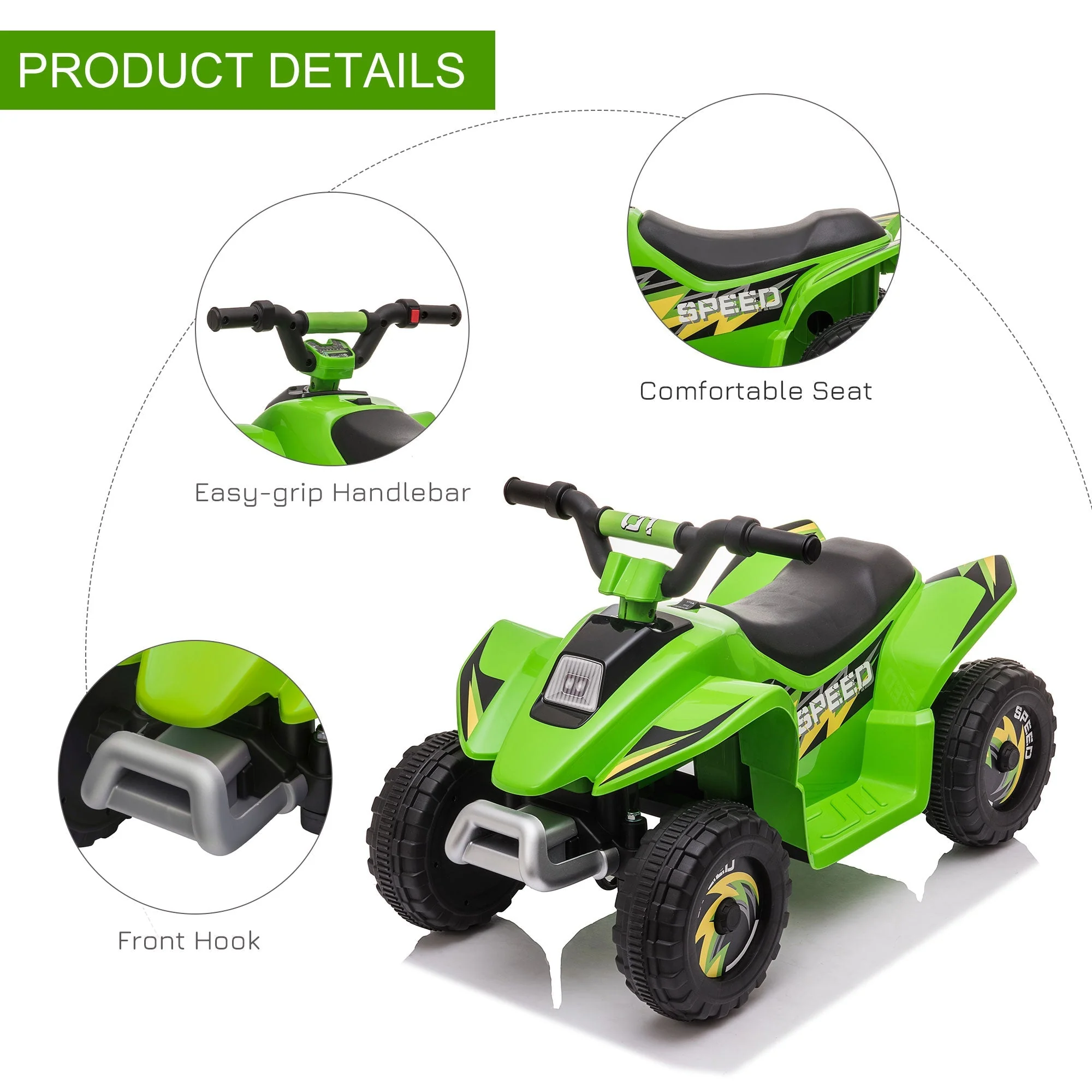 Homcom 6V Kids Electric Ride on Car Forward Reverse Functions for Toddlers aged 18-36 months - Image 5