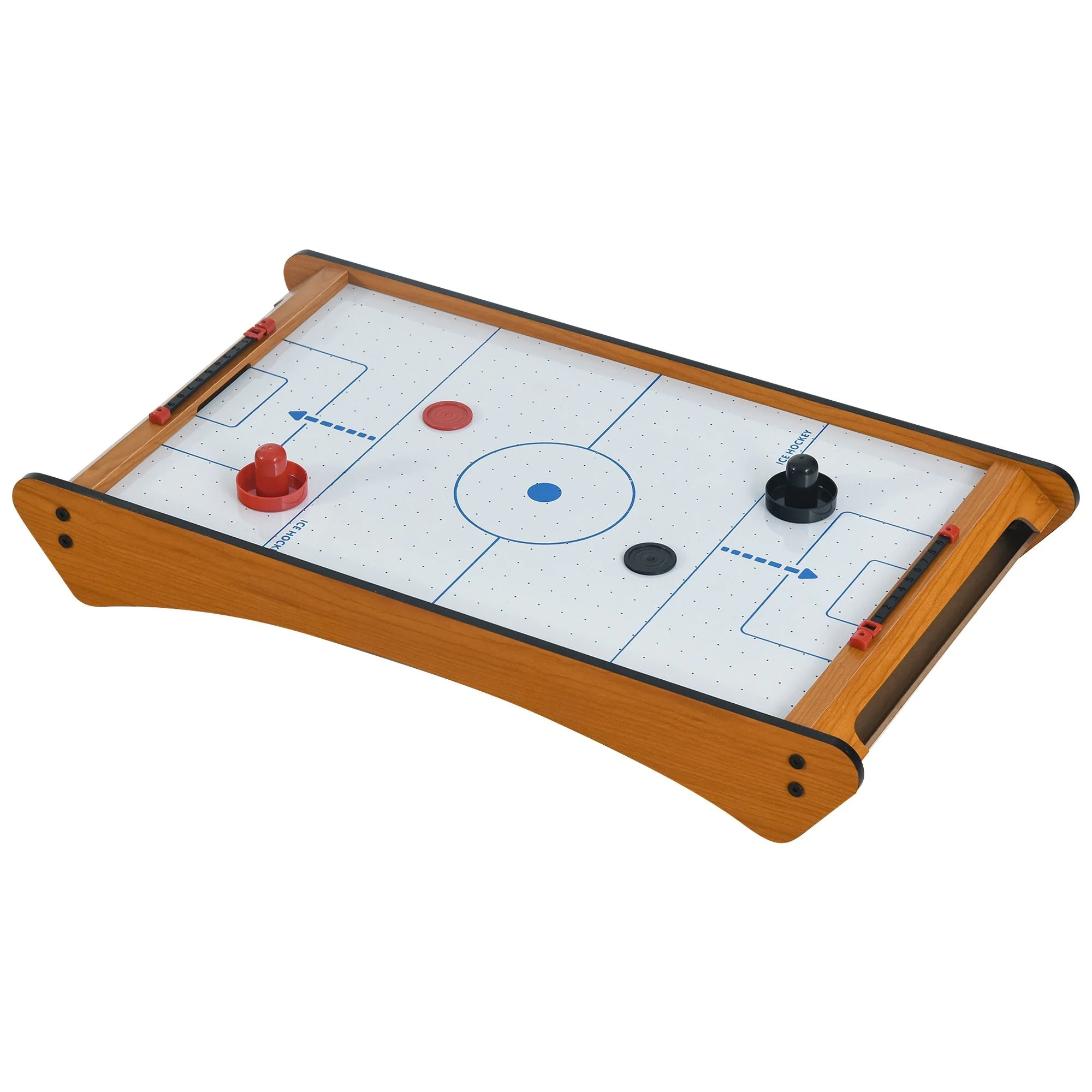 Homcom ABS Plastic Mini Air Hockey Table-Top Brown - Image 9