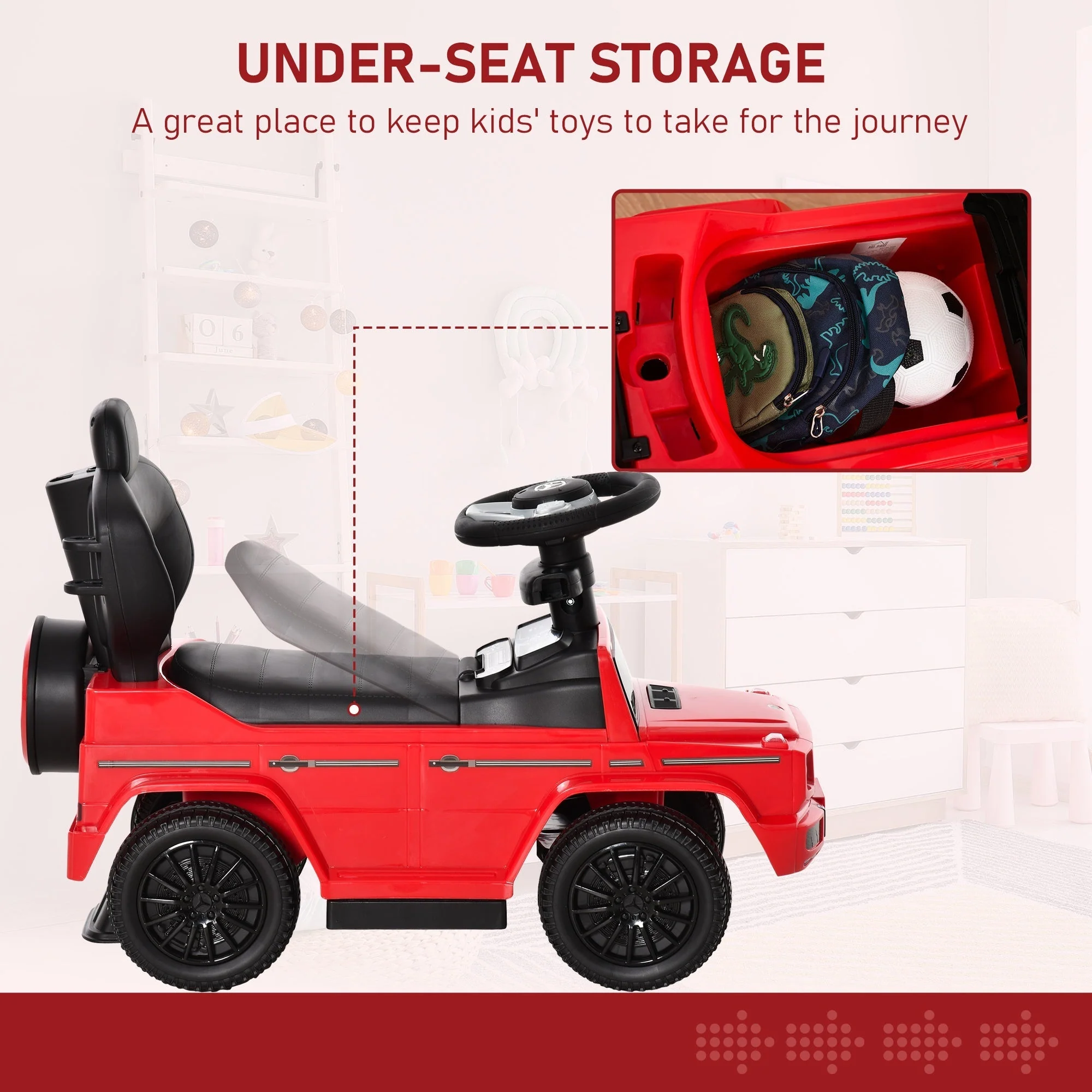 Homcom Benz G350 Ride-On Push Along Car Sliding Walker Floor Slider Stroller Toddler Vehicle - Image 5