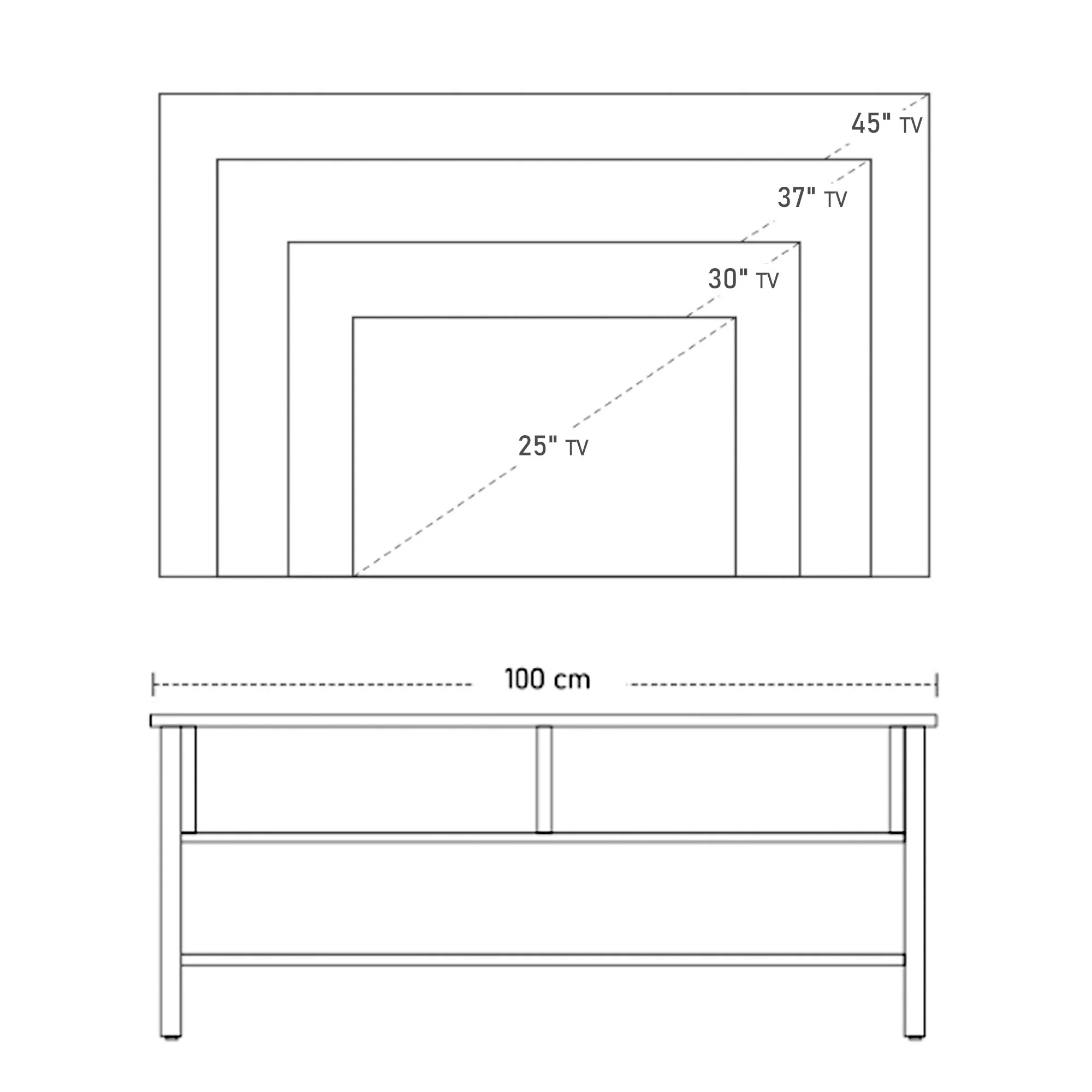 Homcom Boxy Tv Stand With Wood-Effect Table Top - Image 4