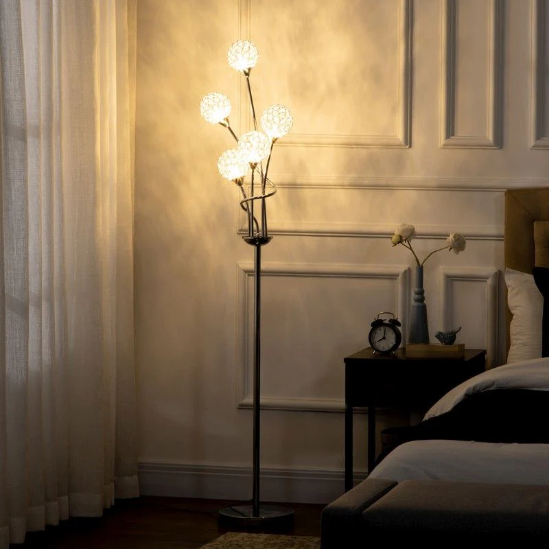 Homcom Crystal Floor Lamps for Living Room Bedroom with 5 Light