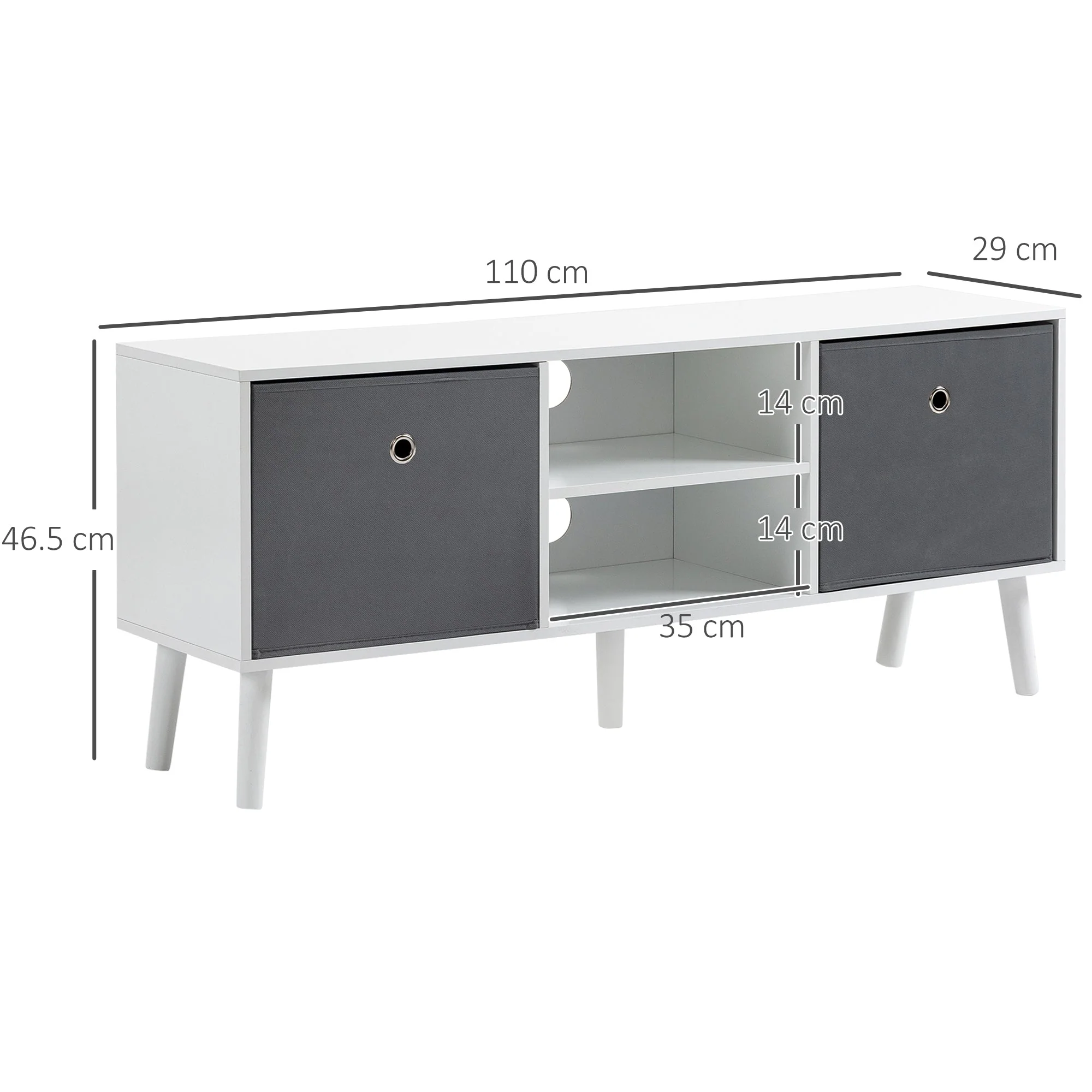 Homcom Fabric Drawer TV Stand - Image 3