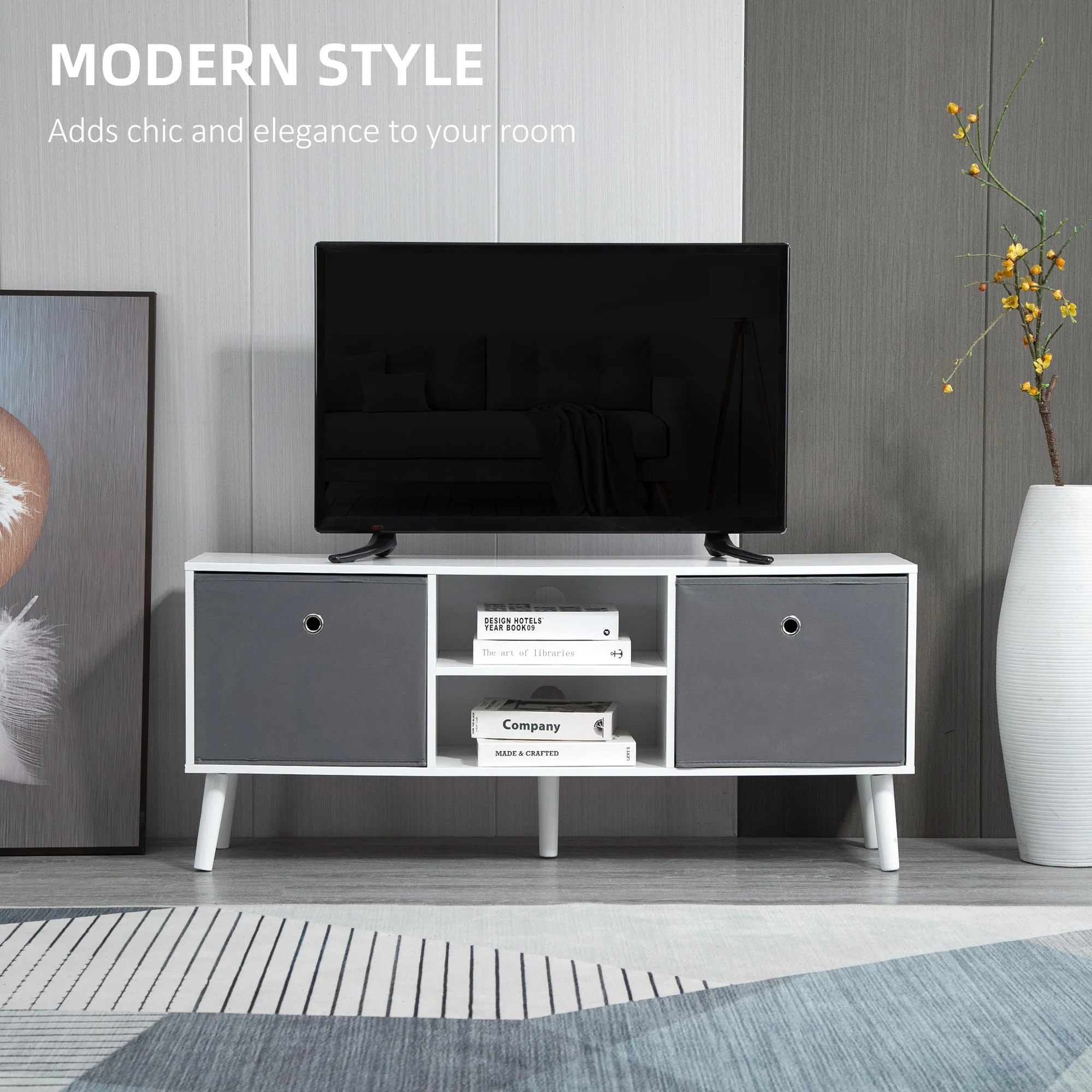 Homcom Fabric Drawer TV Stand - Image 4